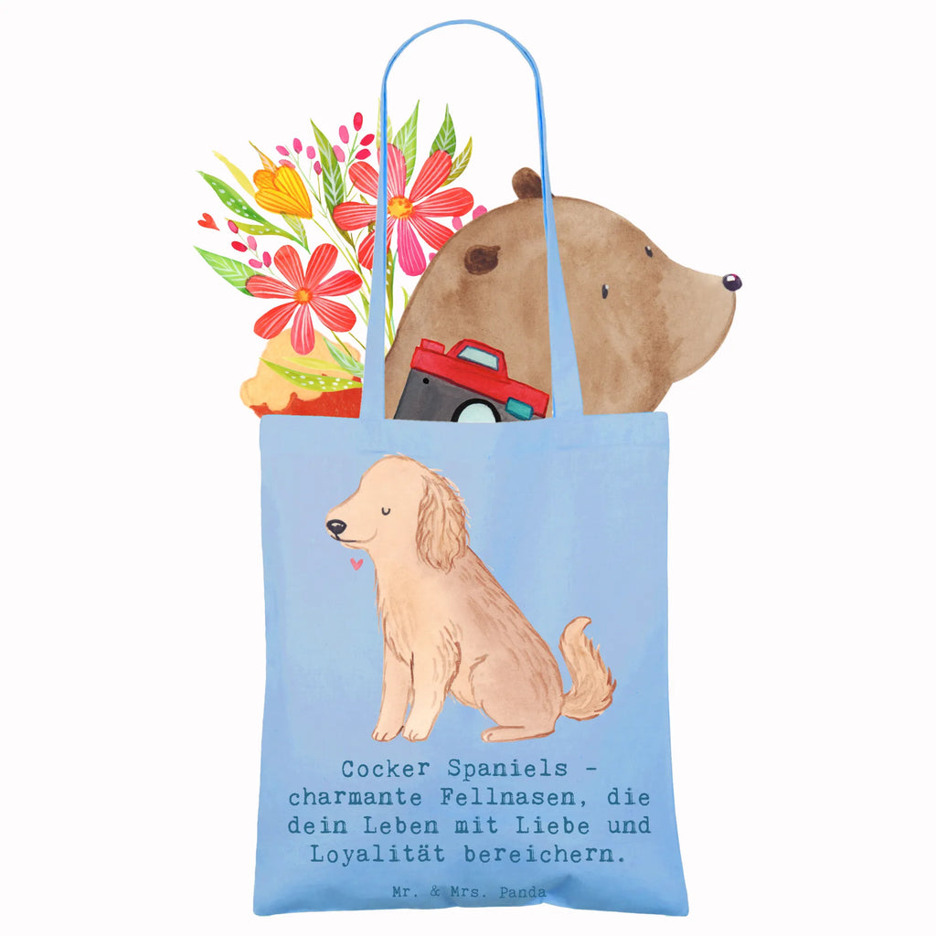 Tragetasche Cocker Spaniel Liebe Beuteltasche, Beutel, Einkaufstasche, Jutebeutel, Stoffbeutel, Tasche, Shopper, Umhängetasche, Strandtasche, Schultertasche, Stofftasche, Tragetasche, Badetasche, Jutetasche, Einkaufstüte, Laptoptasche, Hund, Hunderasse, Rassehund, Hundebesitzer, Geschenk, Tierfreund, Schenken, Welpe