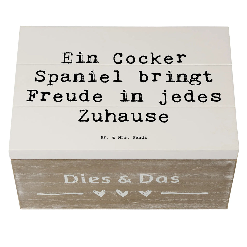 Holzkiste Spruch Cocker Spaniel Freude Holzkiste, Kiste, Schatzkiste, Truhe, Schatulle, XXL, Erinnerungsbox, Erinnerungskiste, Dekokiste, Aufbewahrungsbox, Geschenkbox, Geschenkdose, Hund, Hunderasse, Rassehund, Hundebesitzer, Geschenk, Tierfreund, Schenken, Welpe