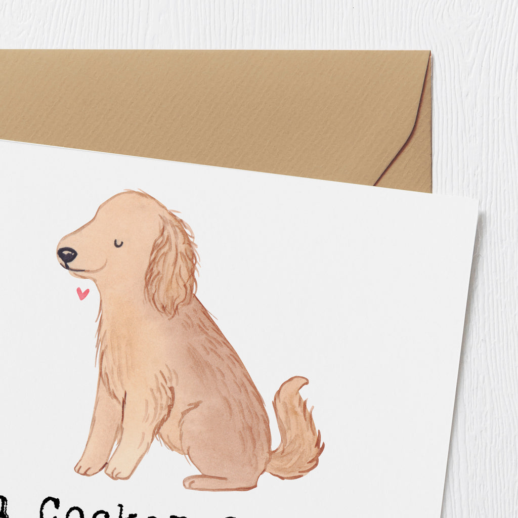 Deluxe Karte Cocker Spaniel Freude Karte, Grußkarte, Klappkarte, Einladungskarte, Glückwunschkarte, Hochzeitskarte, Geburtstagskarte, Hochwertige Grußkarte, Hochwertige Klappkarte, Hund, Hunderasse, Rassehund, Hundebesitzer, Geschenk, Tierfreund, Schenken, Welpe