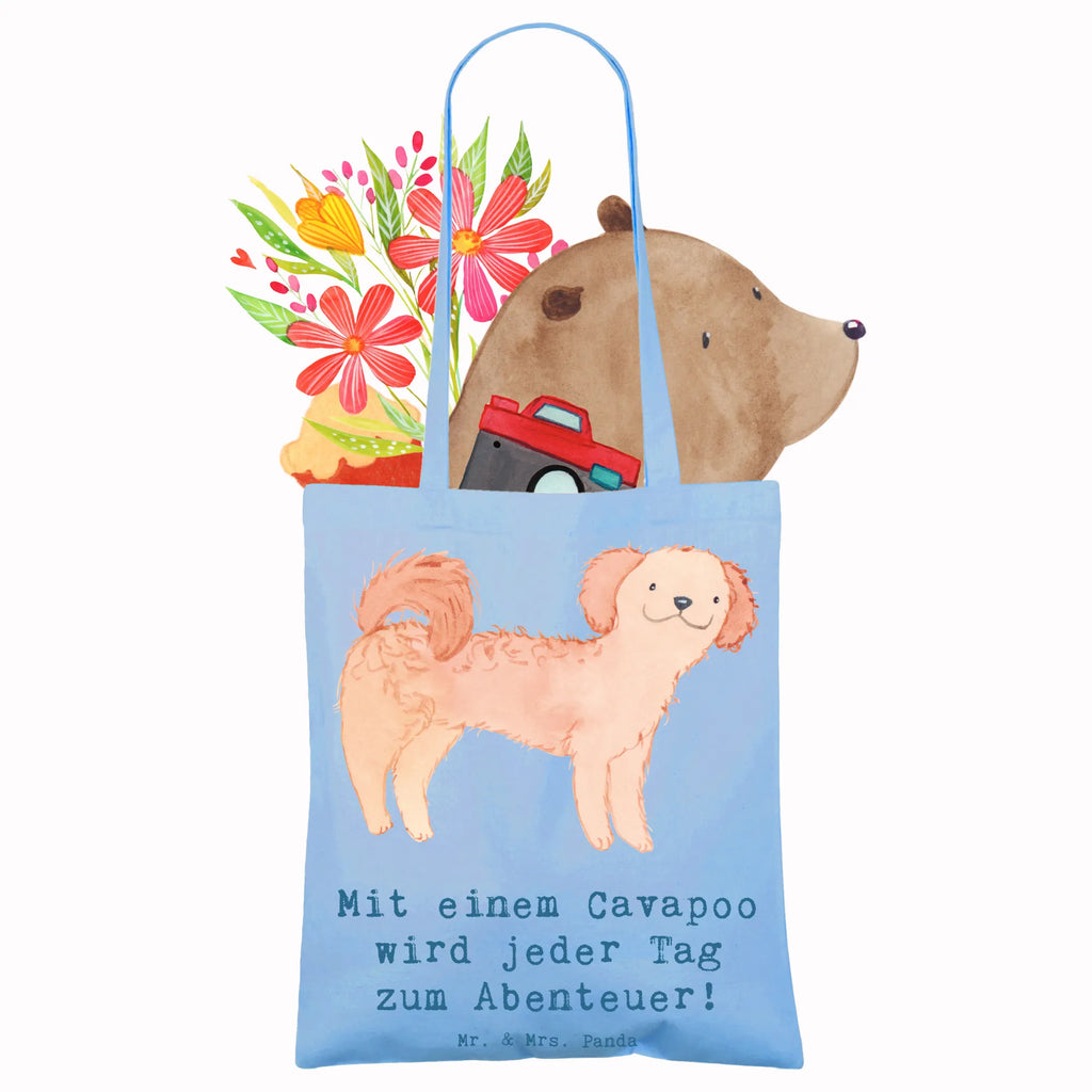 Tragetasche Cavapoo Abenteuer Beuteltasche, Beutel, Einkaufstasche, Jutebeutel, Stoffbeutel, Tasche, Shopper, Umhängetasche, Strandtasche, Schultertasche, Stofftasche, Tragetasche, Badetasche, Jutetasche, Einkaufstüte, Laptoptasche, Hund, Hunderasse, Rassehund, Hundebesitzer, Geschenk, Tierfreund, Schenken, Welpe