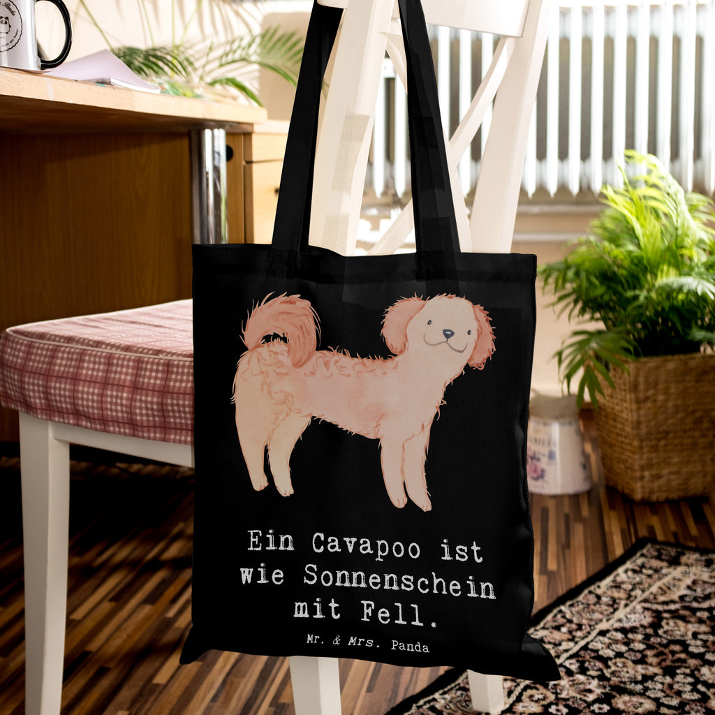 Tragetasche Cavapoo Sonnenschein Beuteltasche, Beutel, Einkaufstasche, Jutebeutel, Stoffbeutel, Tasche, Shopper, Umhängetasche, Strandtasche, Schultertasche, Stofftasche, Tragetasche, Badetasche, Jutetasche, Einkaufstüte, Laptoptasche, Hund, Hunderasse, Rassehund, Hundebesitzer, Geschenk, Tierfreund, Schenken, Welpe