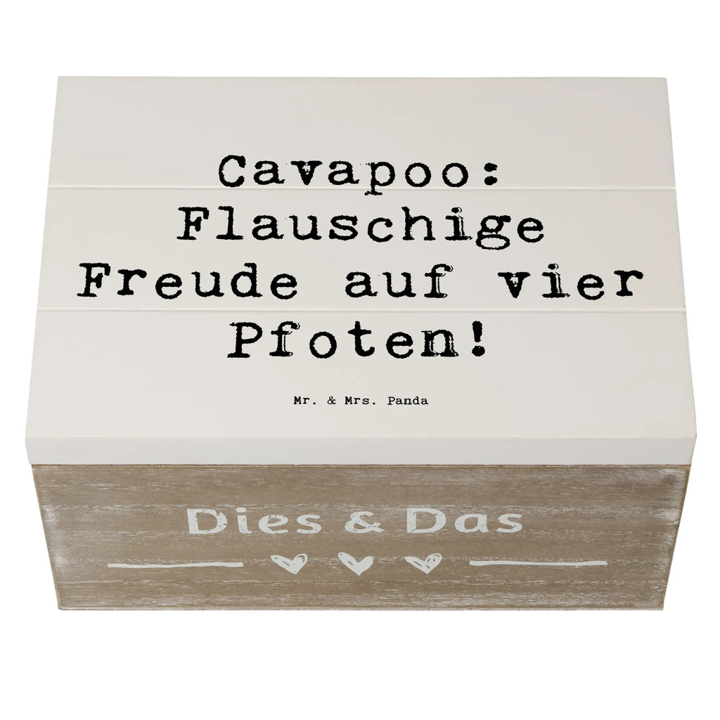 Holzkiste Spruch Cavapoo Flauschigkeit Holzkiste, Kiste, Schatzkiste, Truhe, Schatulle, XXL, Erinnerungsbox, Erinnerungskiste, Dekokiste, Aufbewahrungsbox, Geschenkbox, Geschenkdose, Hund, Hunderasse, Rassehund, Hundebesitzer, Geschenk, Tierfreund, Schenken, Welpe