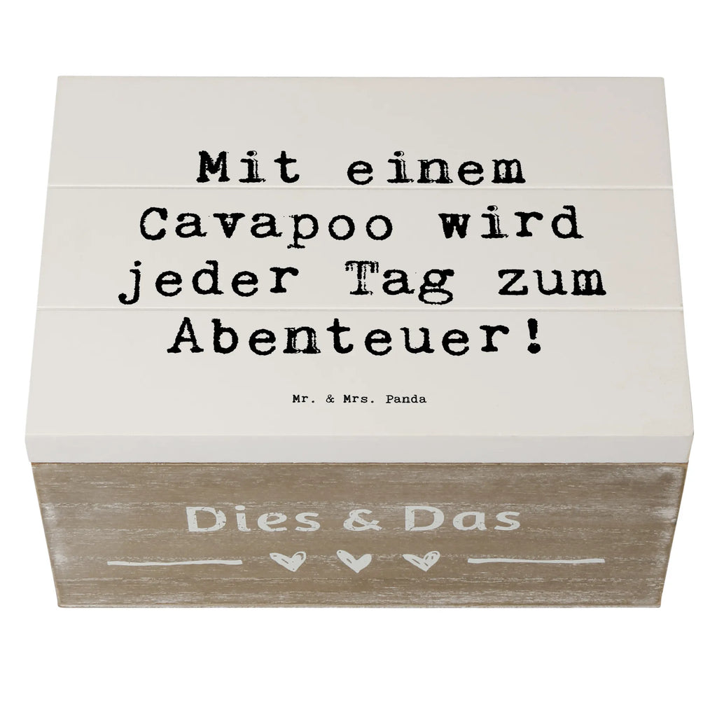 Holzkiste Spruch Cavapoo Abenteuer Holzkiste, Kiste, Schatzkiste, Truhe, Schatulle, XXL, Erinnerungsbox, Erinnerungskiste, Dekokiste, Aufbewahrungsbox, Geschenkbox, Geschenkdose, Hund, Hunderasse, Rassehund, Hundebesitzer, Geschenk, Tierfreund, Schenken, Welpe