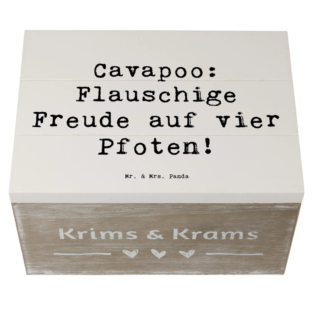 Holzkiste Spruch Cavapoo Flauschigkeit Holzkiste, Kiste, Schatzkiste, Truhe, Schatulle, XXL, Erinnerungsbox, Erinnerungskiste, Dekokiste, Aufbewahrungsbox, Geschenkbox, Geschenkdose, Hund, Hunderasse, Rassehund, Hundebesitzer, Geschenk, Tierfreund, Schenken, Welpe