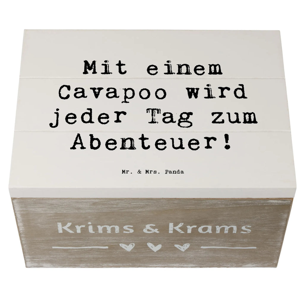 Holzkiste Spruch Cavapoo Abenteuer Holzkiste, Kiste, Schatzkiste, Truhe, Schatulle, XXL, Erinnerungsbox, Erinnerungskiste, Dekokiste, Aufbewahrungsbox, Geschenkbox, Geschenkdose, Hund, Hunderasse, Rassehund, Hundebesitzer, Geschenk, Tierfreund, Schenken, Welpe