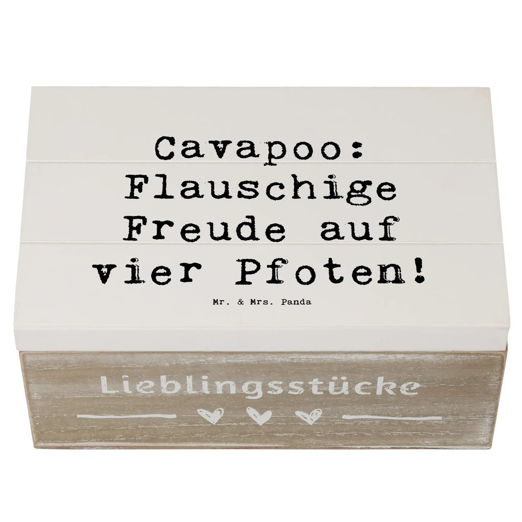 Holzkiste Spruch Cavapoo Flauschigkeit Holzkiste, Kiste, Schatzkiste, Truhe, Schatulle, XXL, Erinnerungsbox, Erinnerungskiste, Dekokiste, Aufbewahrungsbox, Geschenkbox, Geschenkdose, Hund, Hunderasse, Rassehund, Hundebesitzer, Geschenk, Tierfreund, Schenken, Welpe