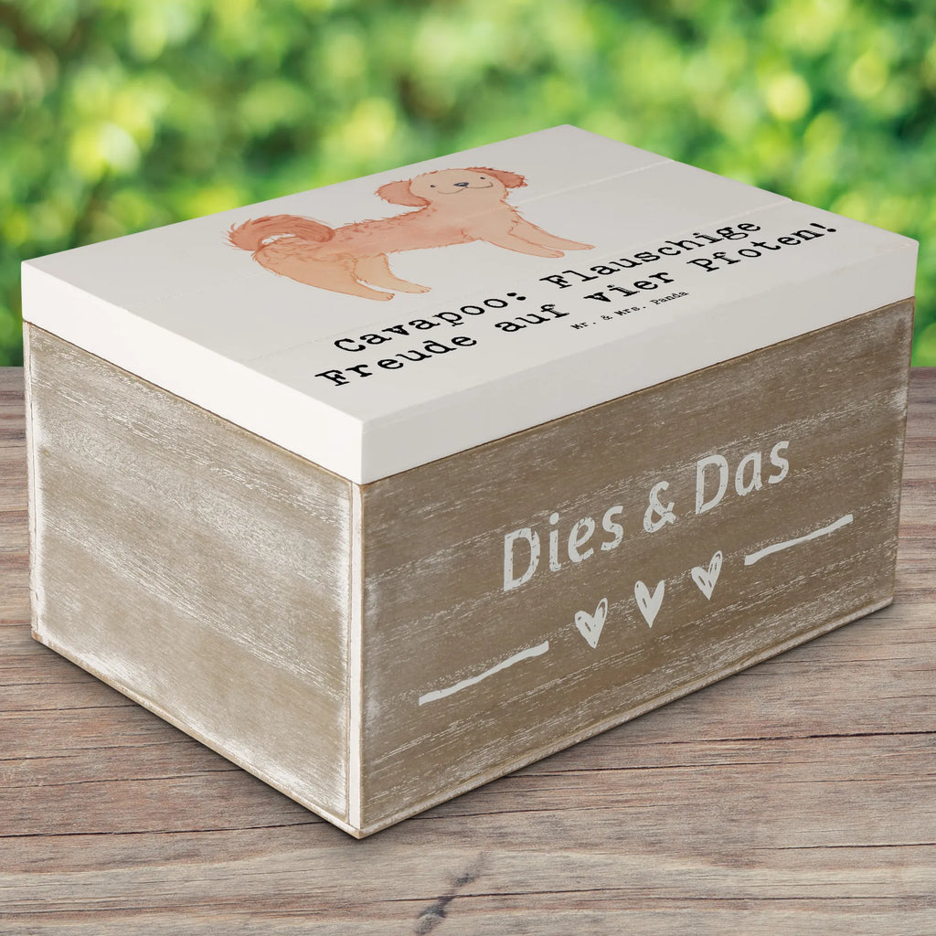 Holzkiste Cavapoo Flauschigkeit Holzkiste, Kiste, Schatzkiste, Truhe, Schatulle, XXL, Erinnerungsbox, Erinnerungskiste, Dekokiste, Aufbewahrungsbox, Geschenkbox, Geschenkdose, Hund, Hunderasse, Rassehund, Hundebesitzer, Geschenk, Tierfreund, Schenken, Welpe