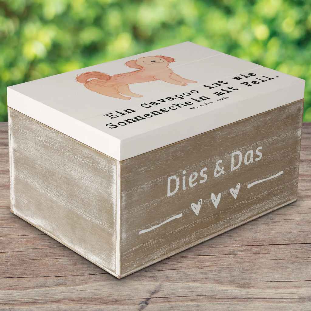 Holzkiste Cavapoo Sonnenschein Holzkiste, Kiste, Schatzkiste, Truhe, Schatulle, XXL, Erinnerungsbox, Erinnerungskiste, Dekokiste, Aufbewahrungsbox, Geschenkbox, Geschenkdose, Hund, Hunderasse, Rassehund, Hundebesitzer, Geschenk, Tierfreund, Schenken, Welpe