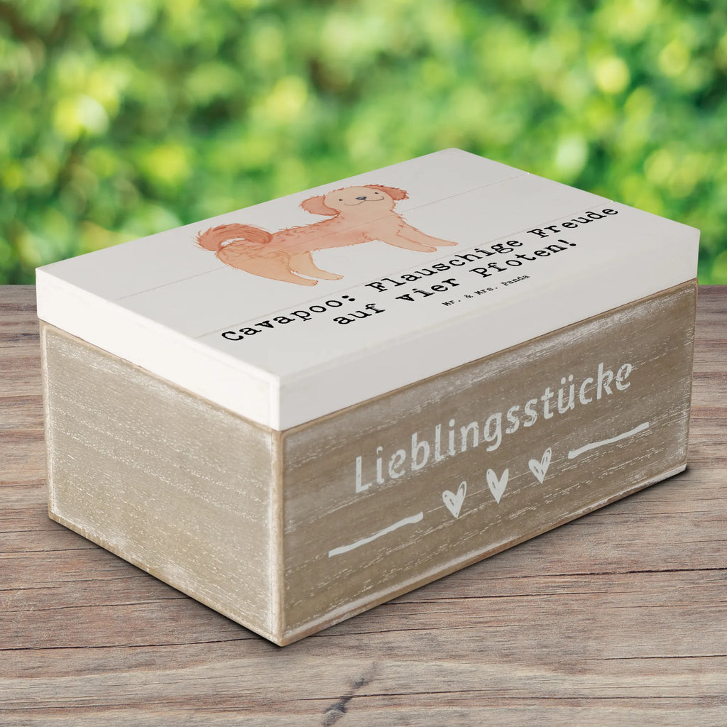 Holzkiste Cavapoo Flauschigkeit Holzkiste, Kiste, Schatzkiste, Truhe, Schatulle, XXL, Erinnerungsbox, Erinnerungskiste, Dekokiste, Aufbewahrungsbox, Geschenkbox, Geschenkdose, Hund, Hunderasse, Rassehund, Hundebesitzer, Geschenk, Tierfreund, Schenken, Welpe