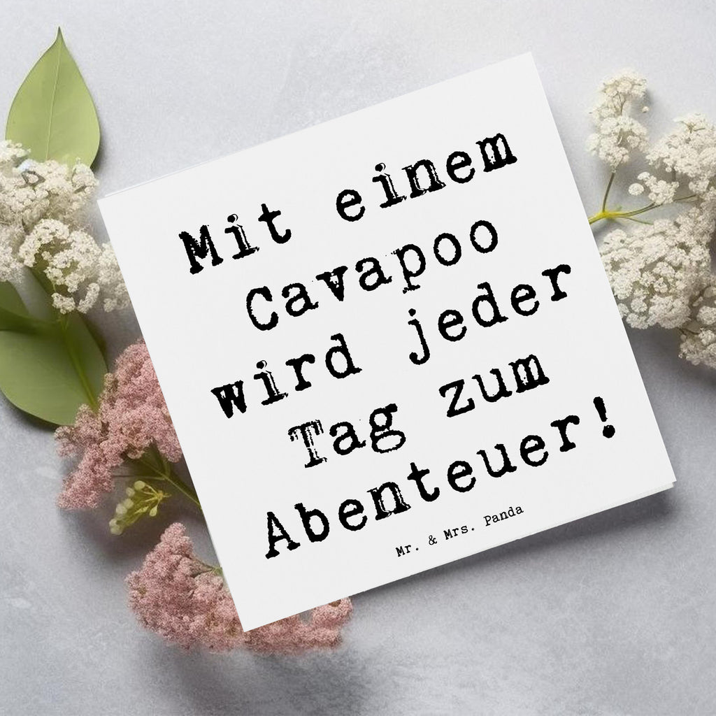 Deluxe Karte Spruch Cavapoo Abenteuer Karte, Grußkarte, Klappkarte, Einladungskarte, Glückwunschkarte, Hochzeitskarte, Geburtstagskarte, Hochwertige Grußkarte, Hochwertige Klappkarte, Hund, Hunderasse, Rassehund, Hundebesitzer, Geschenk, Tierfreund, Schenken, Welpe