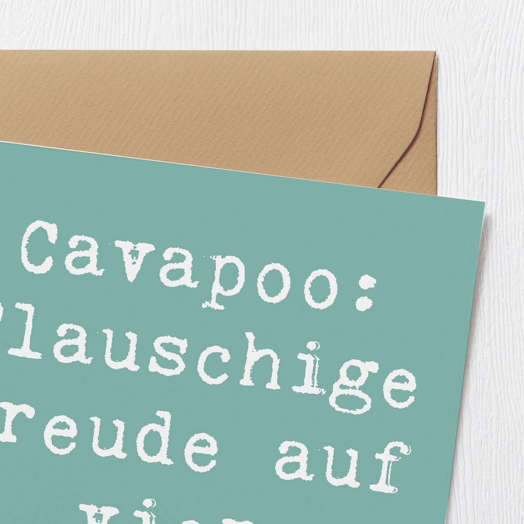 Deluxe Karte Spruch Cavapoo Flauschigkeit Karte, Grußkarte, Klappkarte, Einladungskarte, Glückwunschkarte, Hochzeitskarte, Geburtstagskarte, Hochwertige Grußkarte, Hochwertige Klappkarte, Hund, Hunderasse, Rassehund, Hundebesitzer, Geschenk, Tierfreund, Schenken, Welpe