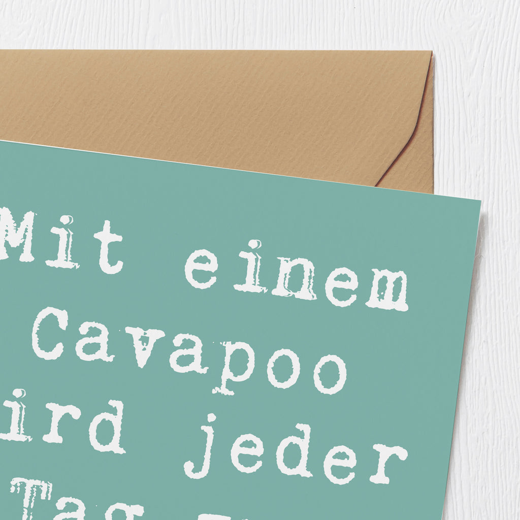 Deluxe Karte Spruch Cavapoo Abenteuer Karte, Grußkarte, Klappkarte, Einladungskarte, Glückwunschkarte, Hochzeitskarte, Geburtstagskarte, Hochwertige Grußkarte, Hochwertige Klappkarte, Hund, Hunderasse, Rassehund, Hundebesitzer, Geschenk, Tierfreund, Schenken, Welpe