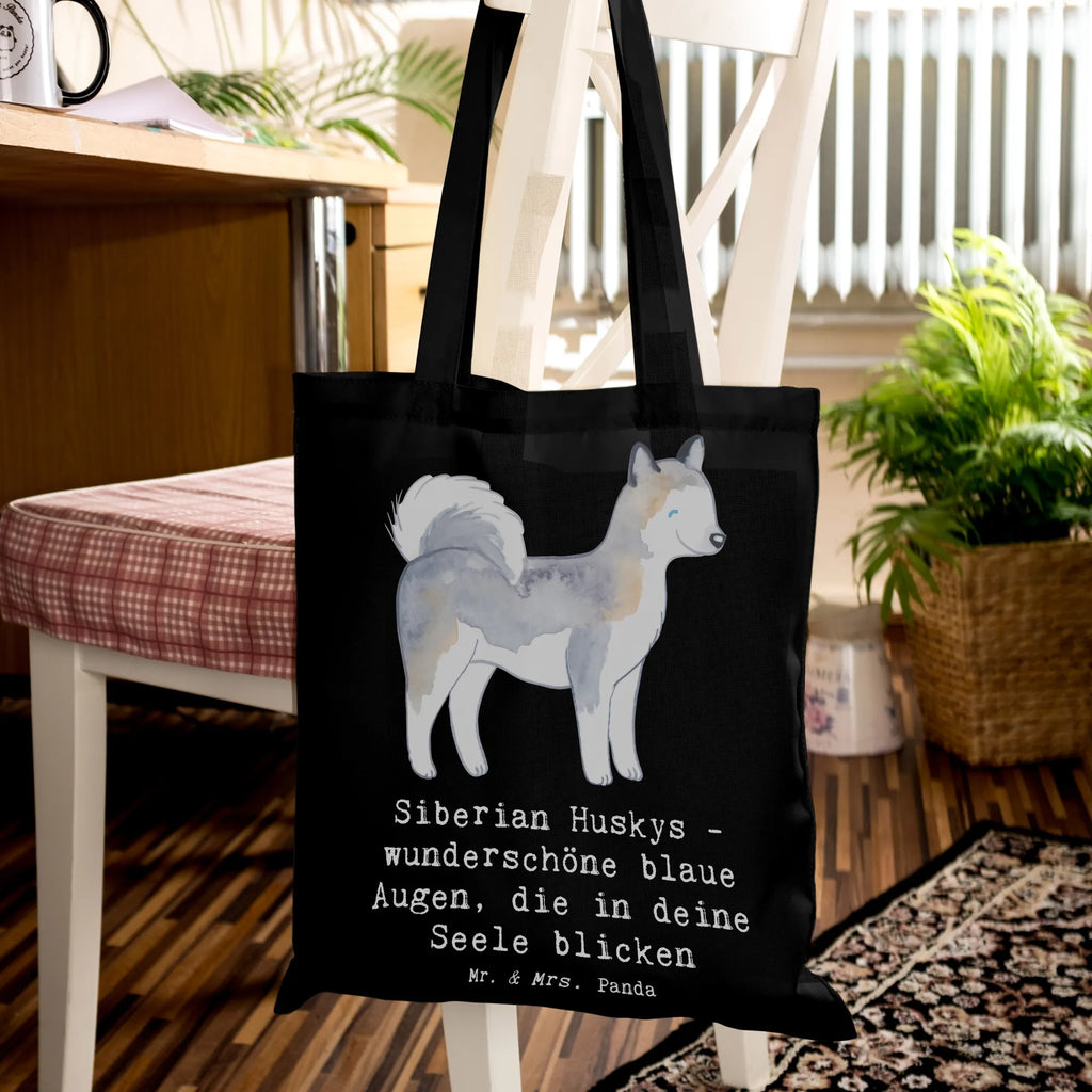 Tragetasche Siberian Husky Augenzauber Beuteltasche, Beutel, Einkaufstasche, Jutebeutel, Stoffbeutel, Tasche, Shopper, Umhängetasche, Strandtasche, Schultertasche, Stofftasche, Tragetasche, Badetasche, Jutetasche, Einkaufstüte, Laptoptasche, Hund, Hunderasse, Rassehund, Hundebesitzer, Geschenk, Tierfreund, Schenken, Welpe