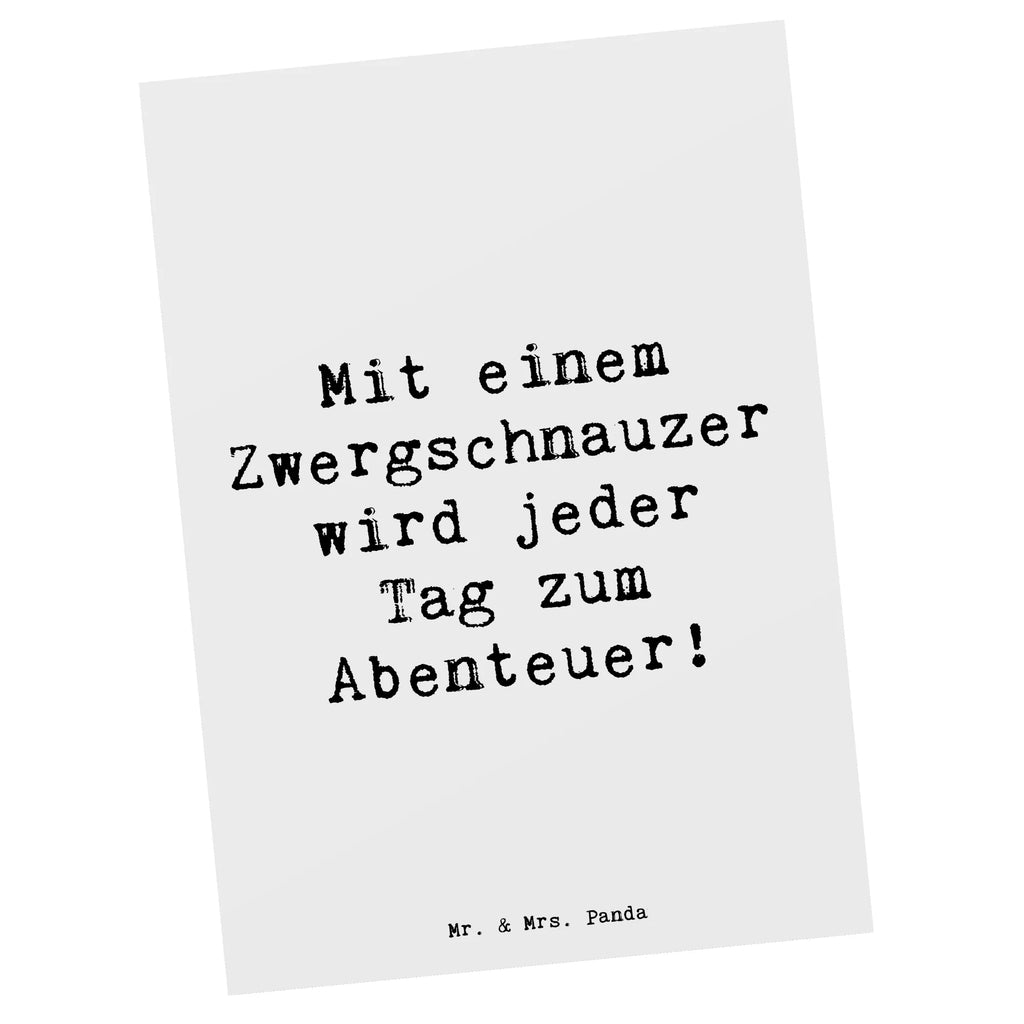 Postkarte Spruch Zwergschnauzer Abenteuer Postkarte, Karte, Geschenkkarte, Grußkarte, Einladung, Ansichtskarte, Geburtstagskarte, Einladungskarte, Dankeskarte, Ansichtskarten, Einladung Geburtstag, Einladungskarten Geburtstag, Hund, Hunderasse, Rassehund, Hundebesitzer, Geschenk, Tierfreund, Schenken, Welpe