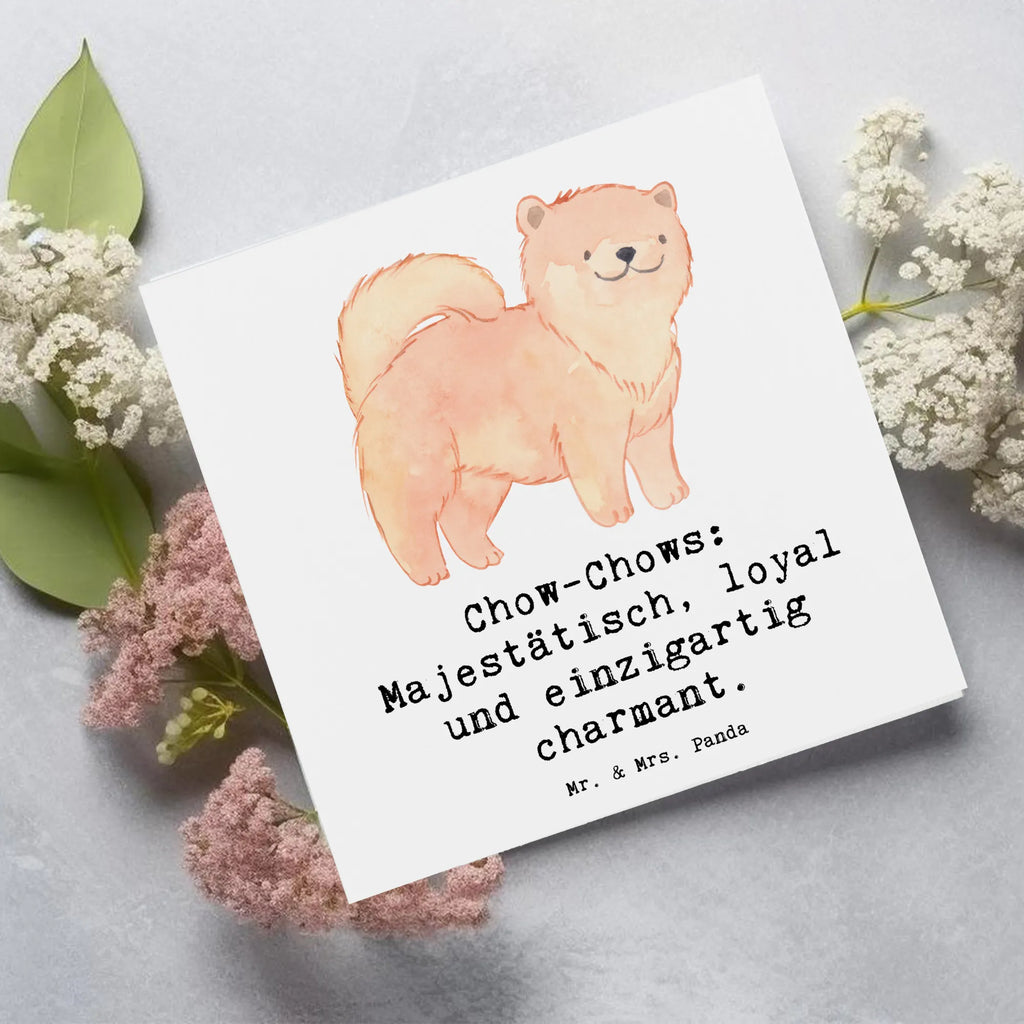 Deluxe Karte Chow-Chow Charme Karte, Grußkarte, Klappkarte, Einladungskarte, Glückwunschkarte, Hochzeitskarte, Geburtstagskarte, Hochwertige Grußkarte, Hochwertige Klappkarte, Hund, Hunderasse, Rassehund, Hundebesitzer, Geschenk, Tierfreund, Schenken, Welpe