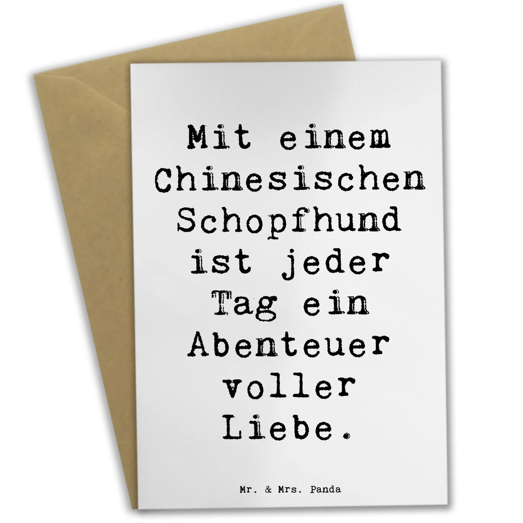 Grußkarte Spruch Chinesischer Schopfhund Abenteuer Grußkarte, Klappkarte, Einladungskarte, Glückwunschkarte, Hochzeitskarte, Geburtstagskarte, Karte, Ansichtskarten, Hund, Hunderasse, Rassehund, Hundebesitzer, Geschenk, Tierfreund, Schenken, Welpe