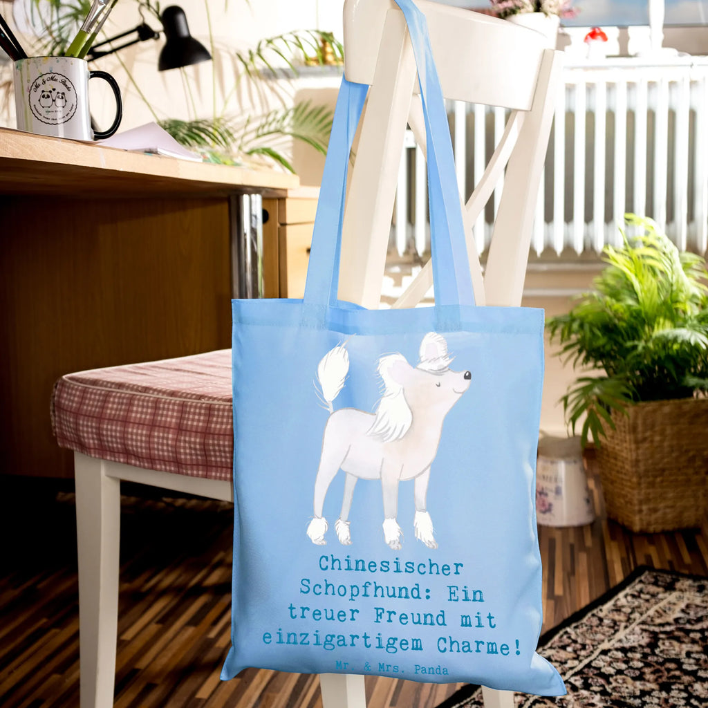 Tragetasche Chinesischer Schopfhund Charme Beuteltasche, Beutel, Einkaufstasche, Jutebeutel, Stoffbeutel, Tasche, Shopper, Umhängetasche, Strandtasche, Schultertasche, Stofftasche, Tragetasche, Badetasche, Jutetasche, Einkaufstüte, Laptoptasche, Hund, Hunderasse, Rassehund, Hundebesitzer, Geschenk, Tierfreund, Schenken, Welpe