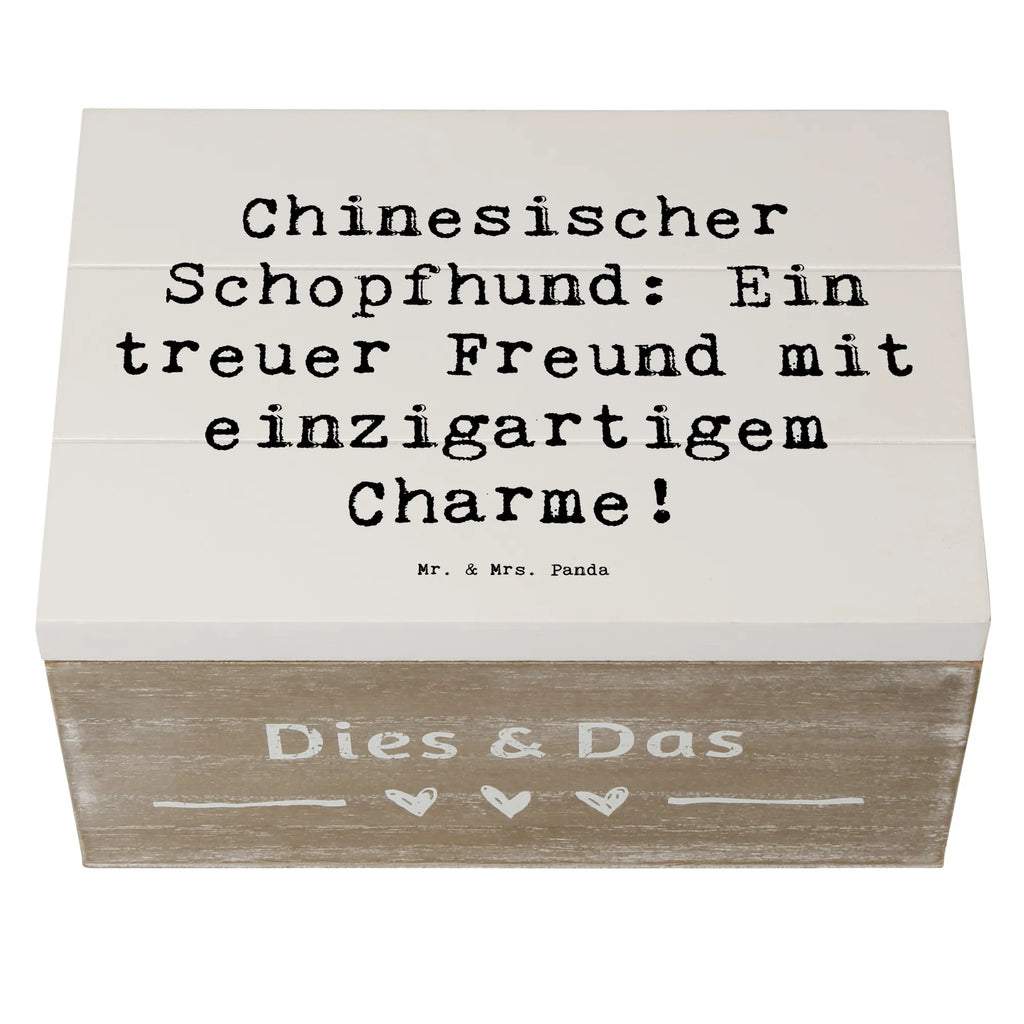 Holzkiste Spruch Chinesischer Schopfhund Charme Holzkiste, Kiste, Schatzkiste, Truhe, Schatulle, XXL, Erinnerungsbox, Erinnerungskiste, Dekokiste, Aufbewahrungsbox, Geschenkbox, Geschenkdose, Hund, Hunderasse, Rassehund, Hundebesitzer, Geschenk, Tierfreund, Schenken, Welpe