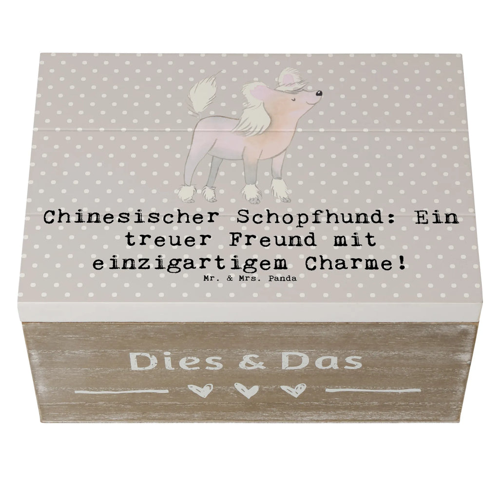 Holzkiste Chinesischer Schopfhund Charme Holzkiste, Kiste, Schatzkiste, Truhe, Schatulle, XXL, Erinnerungsbox, Erinnerungskiste, Dekokiste, Aufbewahrungsbox, Geschenkbox, Geschenkdose, Hund, Hunderasse, Rassehund, Hundebesitzer, Geschenk, Tierfreund, Schenken, Welpe