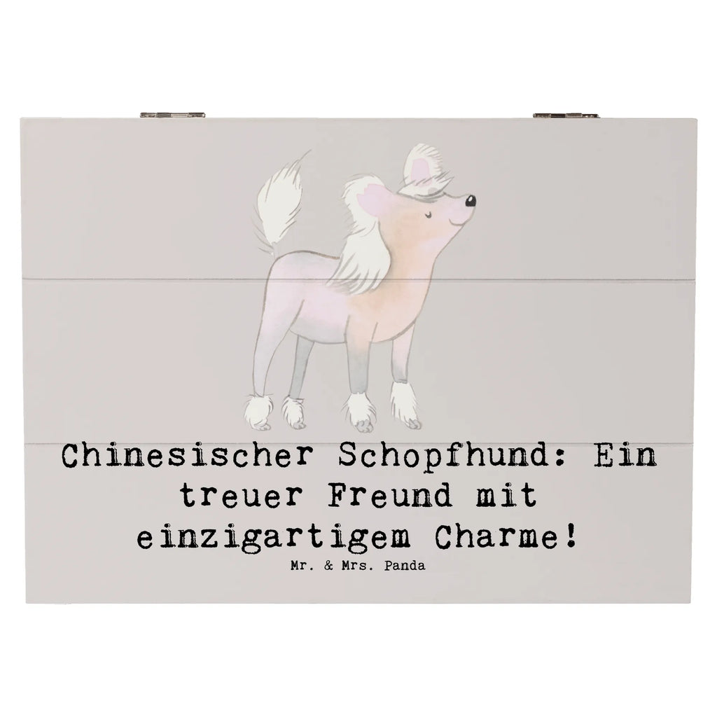 Holzkiste Chinesischer Schopfhund Charme Holzkiste, Kiste, Schatzkiste, Truhe, Schatulle, XXL, Erinnerungsbox, Erinnerungskiste, Dekokiste, Aufbewahrungsbox, Geschenkbox, Geschenkdose, Hund, Hunderasse, Rassehund, Hundebesitzer, Geschenk, Tierfreund, Schenken, Welpe