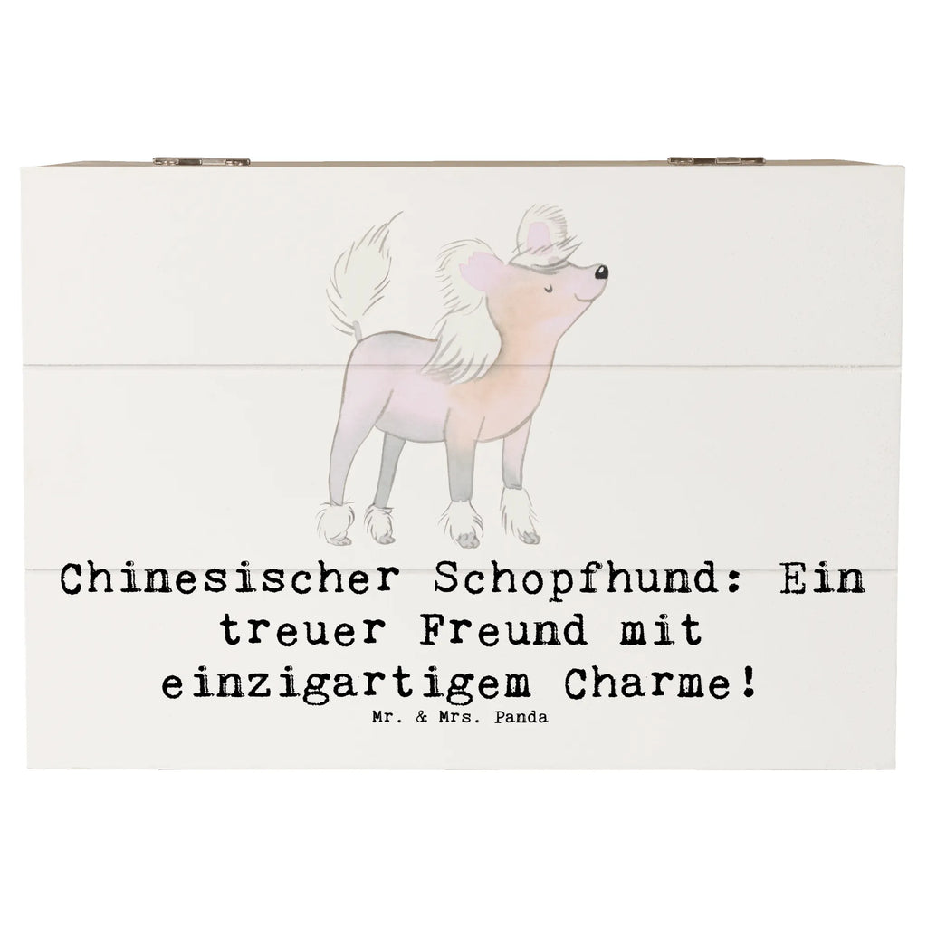 Holzkiste Chinesischer Schopfhund Charme Holzkiste, Kiste, Schatzkiste, Truhe, Schatulle, XXL, Erinnerungsbox, Erinnerungskiste, Dekokiste, Aufbewahrungsbox, Geschenkbox, Geschenkdose, Hund, Hunderasse, Rassehund, Hundebesitzer, Geschenk, Tierfreund, Schenken, Welpe