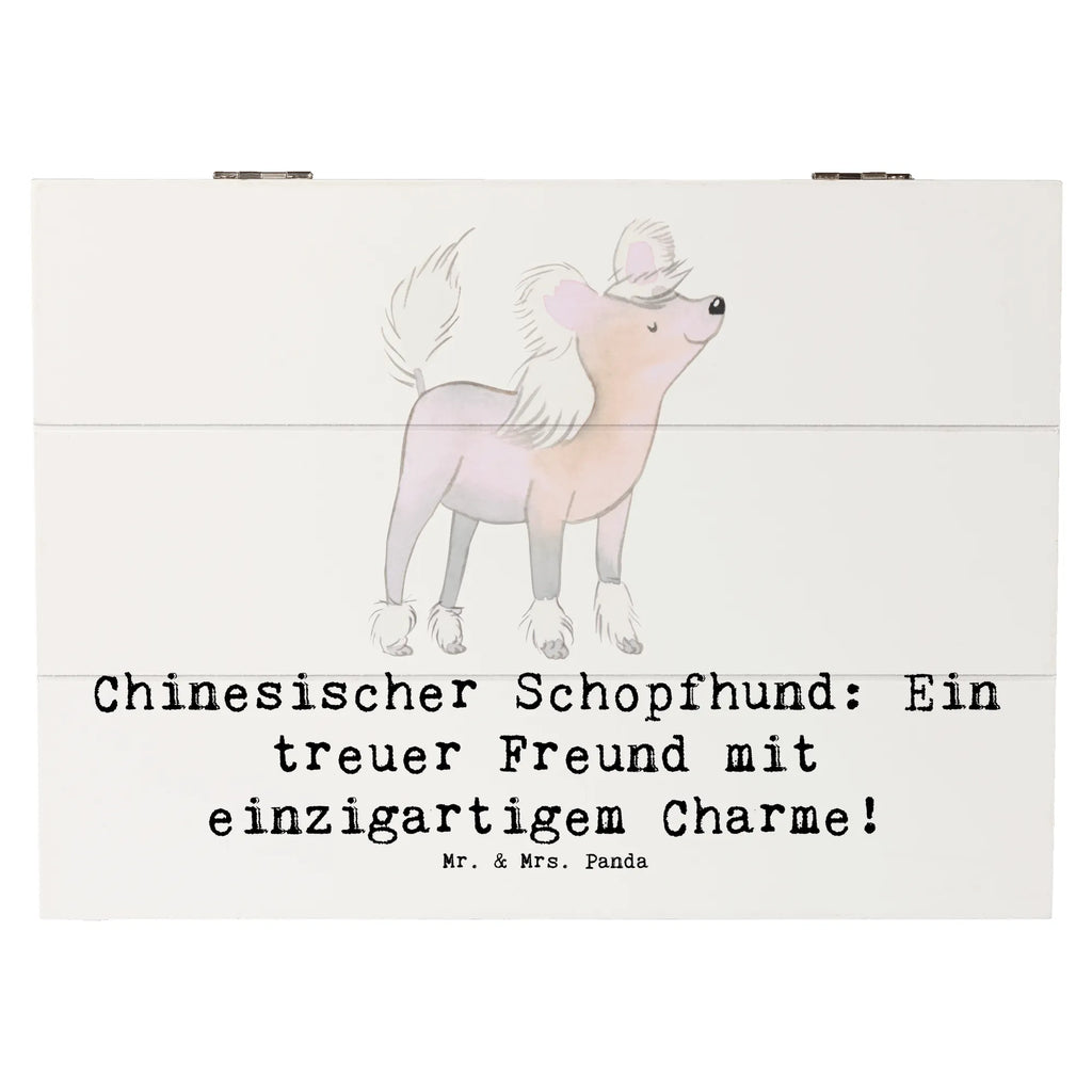 Holzkiste Chinesischer Schopfhund Charme Holzkiste, Kiste, Schatzkiste, Truhe, Schatulle, XXL, Erinnerungsbox, Erinnerungskiste, Dekokiste, Aufbewahrungsbox, Geschenkbox, Geschenkdose, Hund, Hunderasse, Rassehund, Hundebesitzer, Geschenk, Tierfreund, Schenken, Welpe