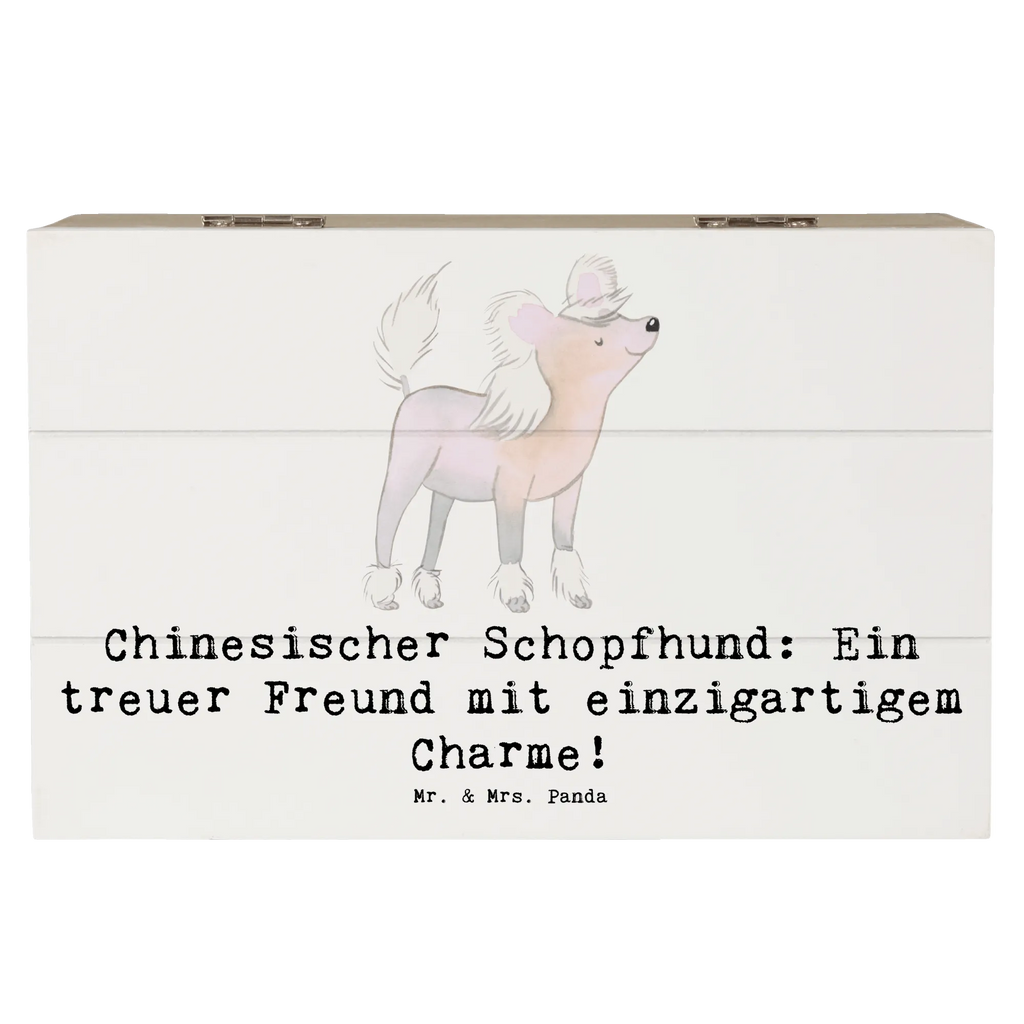 Holzkiste Chinesischer Schopfhund Charme Holzkiste, Kiste, Schatzkiste, Truhe, Schatulle, XXL, Erinnerungsbox, Erinnerungskiste, Dekokiste, Aufbewahrungsbox, Geschenkbox, Geschenkdose, Hund, Hunderasse, Rassehund, Hundebesitzer, Geschenk, Tierfreund, Schenken, Welpe