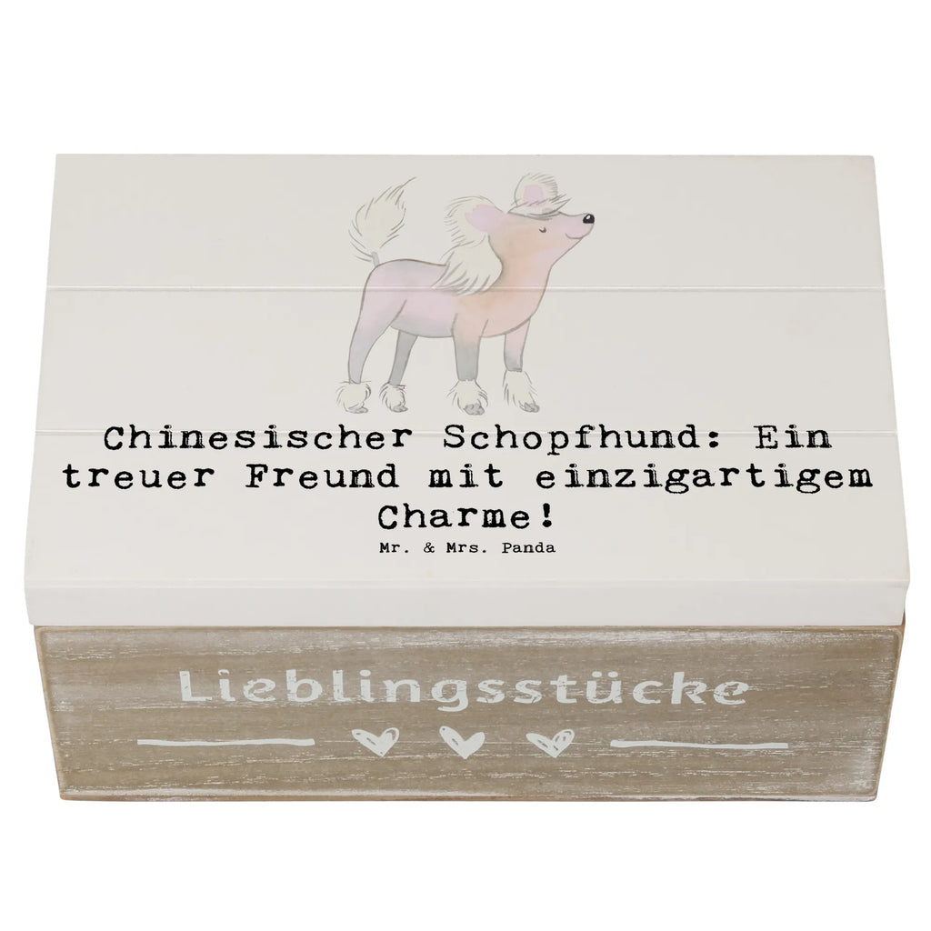 Holzkiste Chinesischer Schopfhund Charme Holzkiste, Kiste, Schatzkiste, Truhe, Schatulle, XXL, Erinnerungsbox, Erinnerungskiste, Dekokiste, Aufbewahrungsbox, Geschenkbox, Geschenkdose, Hund, Hunderasse, Rassehund, Hundebesitzer, Geschenk, Tierfreund, Schenken, Welpe