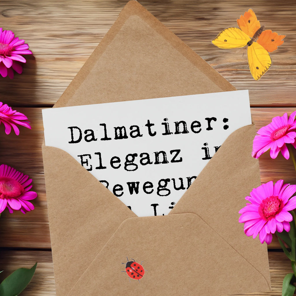 Deluxe Karte Spruch Dalmatiner Charme Karte, Grußkarte, Klappkarte, Einladungskarte, Glückwunschkarte, Hochzeitskarte, Geburtstagskarte, Hochwertige Grußkarte, Hochwertige Klappkarte, Hund, Hunderasse, Rassehund, Hundebesitzer, Geschenk, Tierfreund, Schenken, Welpe