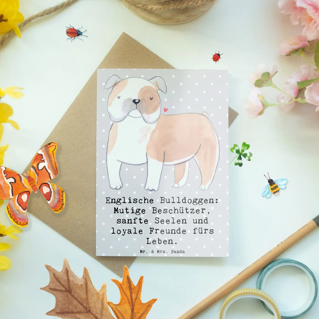 Grußkarte Englische Bulldogge Grußkarte, Klappkarte, Einladungskarte, Glückwunschkarte, Hochzeitskarte, Geburtstagskarte, Karte, Ansichtskarten, Hund, Hunderasse, Rassehund, Hundebesitzer, Geschenk, Tierfreund, Schenken, Welpe