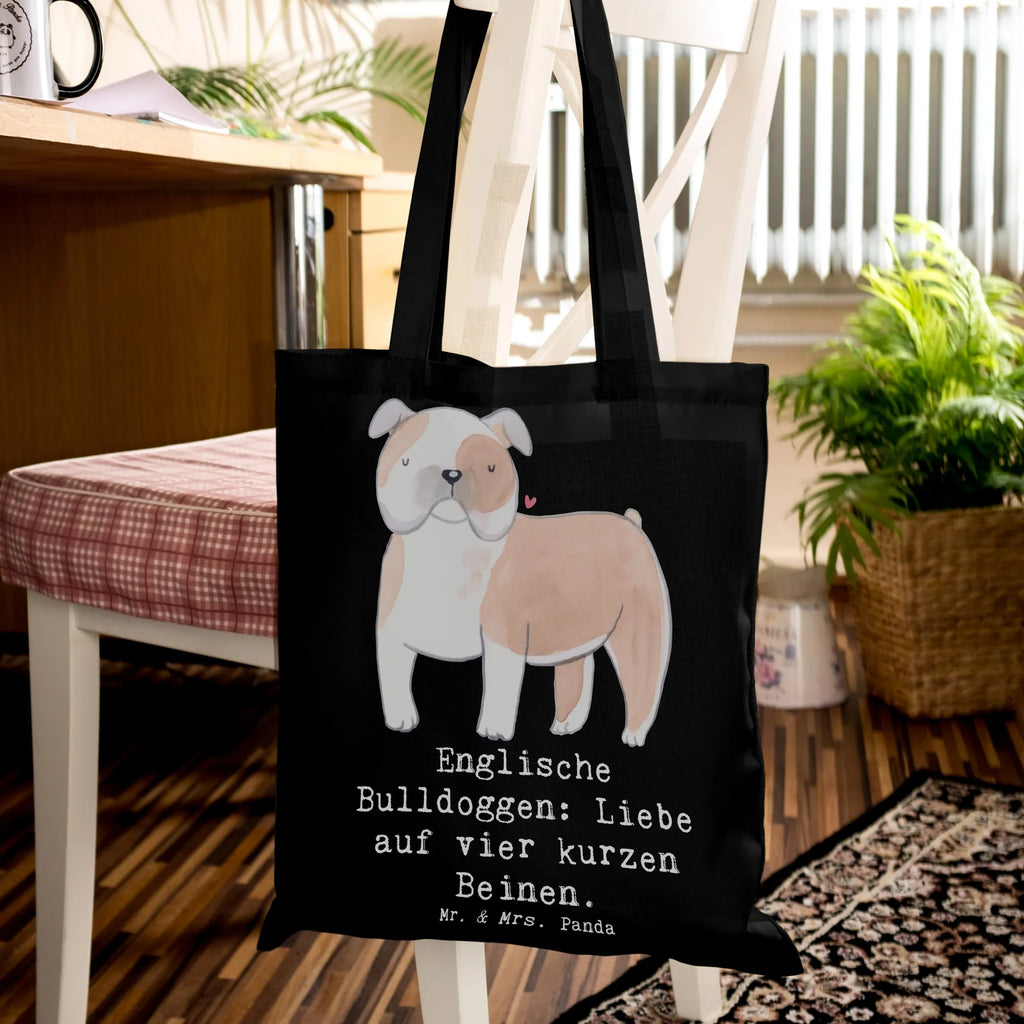 Tragetasche Englische Bulldogge Liebe Beuteltasche, Beutel, Einkaufstasche, Jutebeutel, Stoffbeutel, Tasche, Shopper, Umhängetasche, Strandtasche, Schultertasche, Stofftasche, Tragetasche, Badetasche, Jutetasche, Einkaufstüte, Laptoptasche, Hund, Hunderasse, Rassehund, Hundebesitzer, Geschenk, Tierfreund, Schenken, Welpe