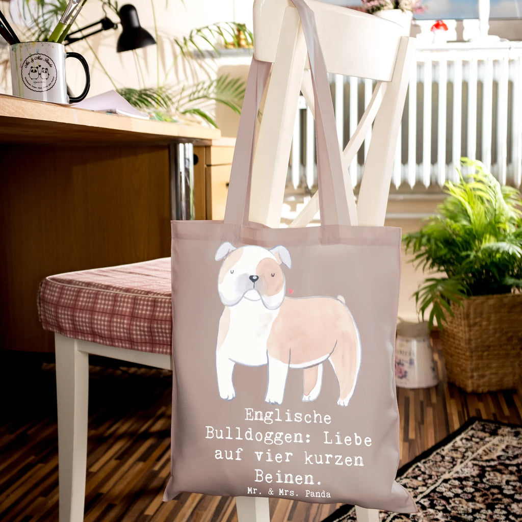 Tragetasche Englische Bulldogge Liebe Beuteltasche, Beutel, Einkaufstasche, Jutebeutel, Stoffbeutel, Tasche, Shopper, Umhängetasche, Strandtasche, Schultertasche, Stofftasche, Tragetasche, Badetasche, Jutetasche, Einkaufstüte, Laptoptasche, Hund, Hunderasse, Rassehund, Hundebesitzer, Geschenk, Tierfreund, Schenken, Welpe