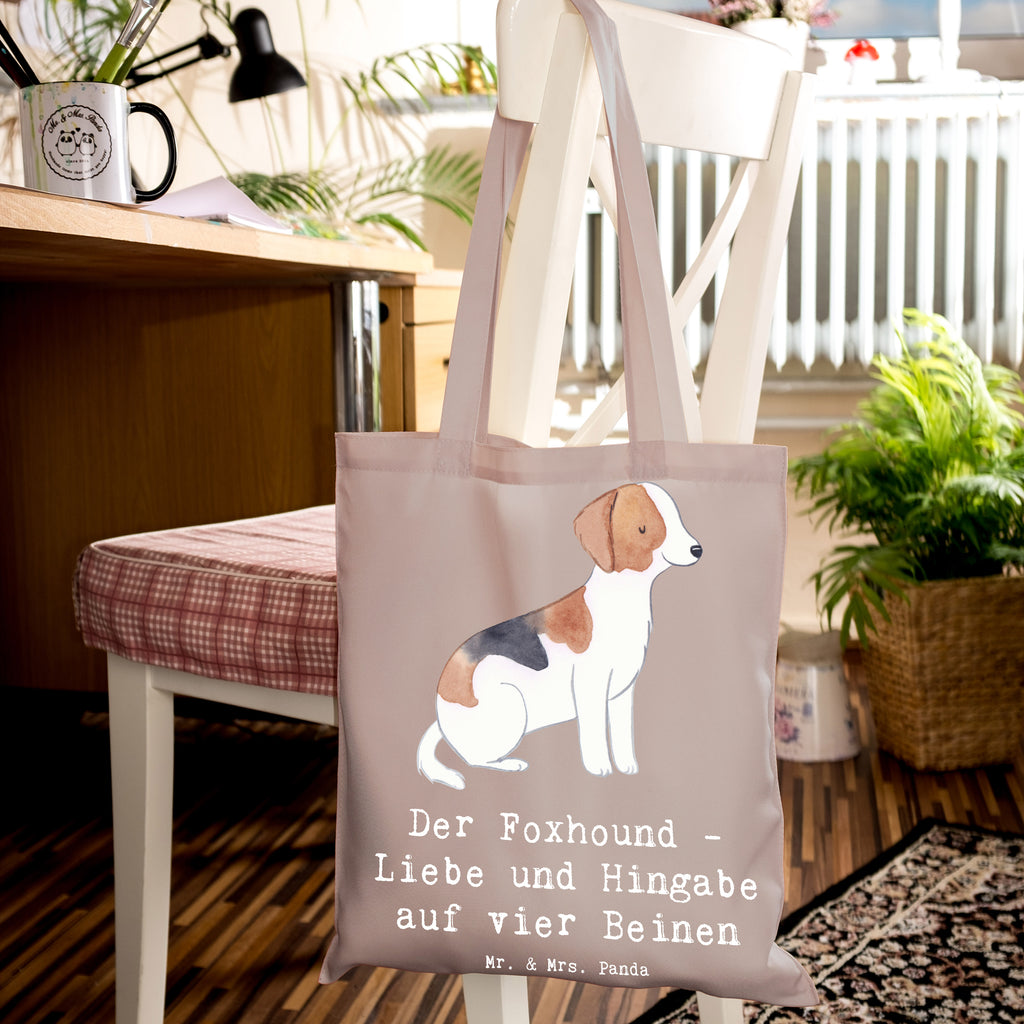 Tragetasche Liebevoller Foxhound Beuteltasche, Beutel, Einkaufstasche, Jutebeutel, Stoffbeutel, Tasche, Shopper, Umhängetasche, Strandtasche, Schultertasche, Stofftasche, Tragetasche, Badetasche, Jutetasche, Einkaufstüte, Laptoptasche, Hund, Hunderasse, Rassehund, Hundebesitzer, Geschenk, Tierfreund, Schenken, Welpe