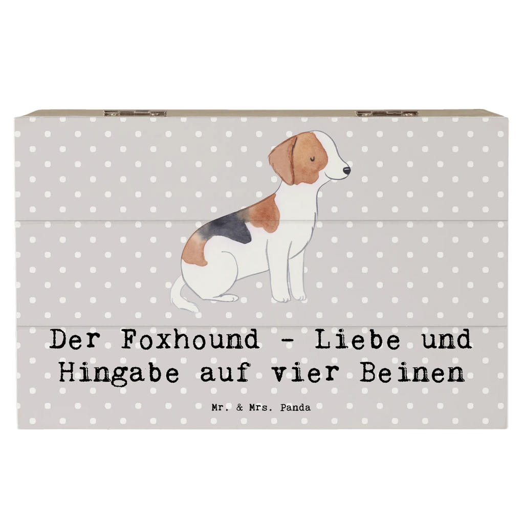 Holzkiste Liebevoller Foxhound Holzkiste, Kiste, Schatzkiste, Truhe, Schatulle, XXL, Erinnerungsbox, Erinnerungskiste, Dekokiste, Aufbewahrungsbox, Geschenkbox, Geschenkdose, Hund, Hunderasse, Rassehund, Hundebesitzer, Geschenk, Tierfreund, Schenken, Welpe