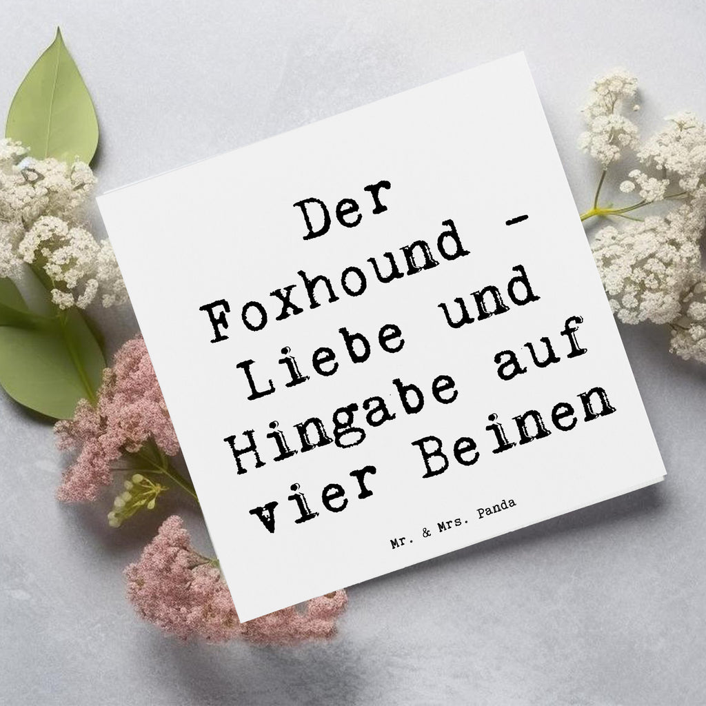 Deluxe Karte Spruch Liebevoller Foxhound Karte, Grußkarte, Klappkarte, Einladungskarte, Glückwunschkarte, Hochzeitskarte, Geburtstagskarte, Hochwertige Grußkarte, Hochwertige Klappkarte, Hund, Hunderasse, Rassehund, Hundebesitzer, Geschenk, Tierfreund, Schenken, Welpe