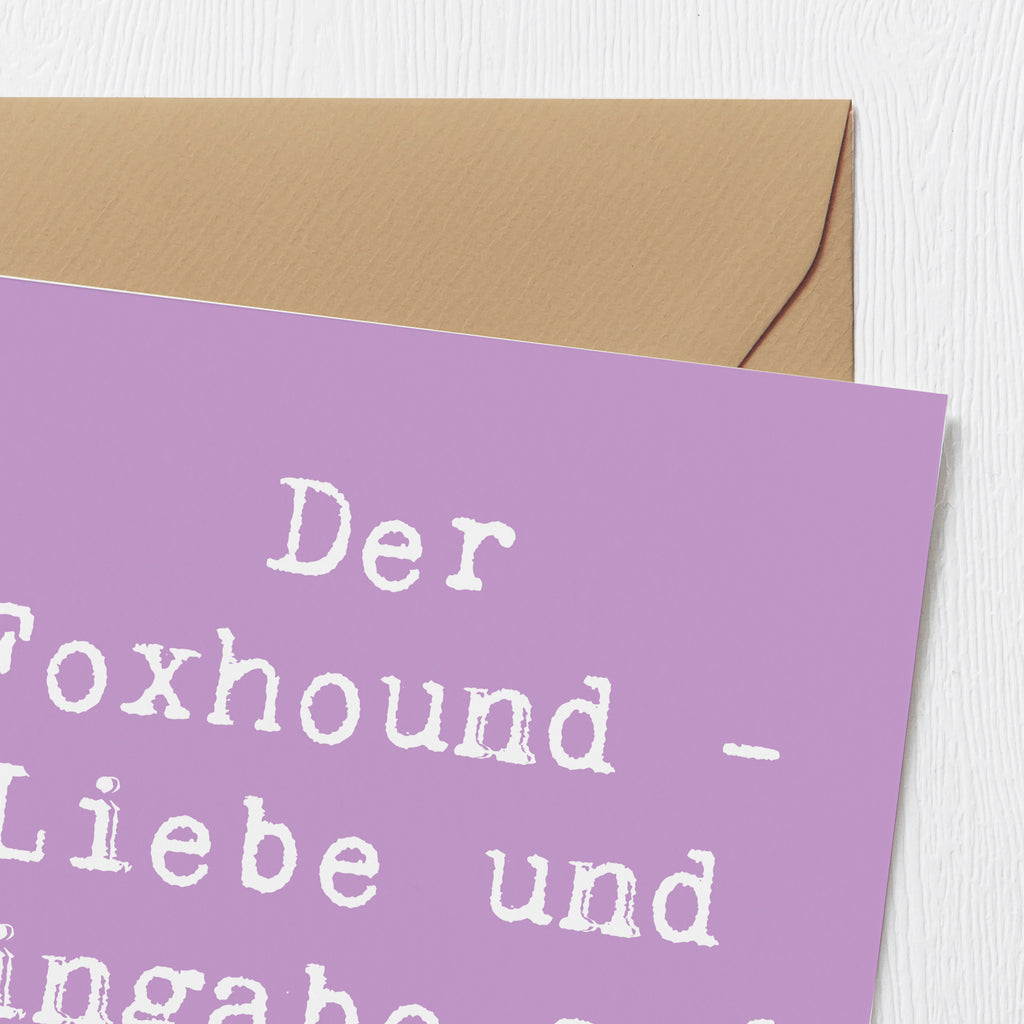 Deluxe Karte Spruch Liebevoller Foxhound Karte, Grußkarte, Klappkarte, Einladungskarte, Glückwunschkarte, Hochzeitskarte, Geburtstagskarte, Hochwertige Grußkarte, Hochwertige Klappkarte, Hund, Hunderasse, Rassehund, Hundebesitzer, Geschenk, Tierfreund, Schenken, Welpe