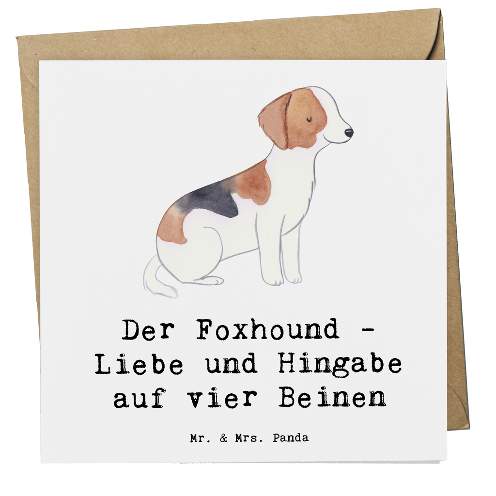 Deluxe Karte Liebevoller Foxhound Karte, Grußkarte, Klappkarte, Einladungskarte, Glückwunschkarte, Hochzeitskarte, Geburtstagskarte, Hochwertige Grußkarte, Hochwertige Klappkarte, Hund, Hunderasse, Rassehund, Hundebesitzer, Geschenk, Tierfreund, Schenken, Welpe