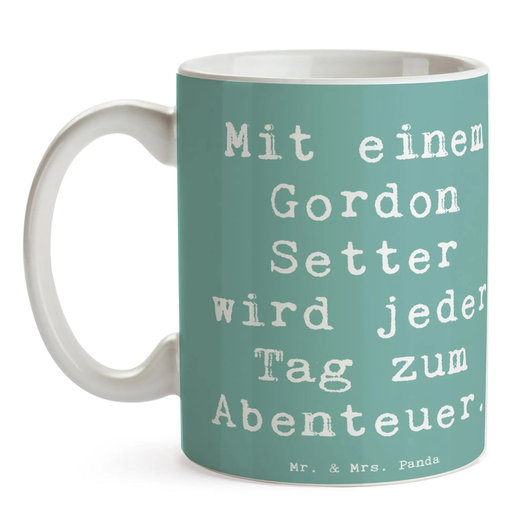 Tasse Spruch Gordon Setter Abenteuer Tasse, Kaffeetasse, Teetasse, Becher, Kaffeebecher, Teebecher, Keramiktasse, Porzellantasse, Büro Tasse, Geschenk Tasse, Tasse Sprüche, Tasse Motive, Kaffeetassen, Tasse bedrucken, Designer Tasse, Cappuccino Tassen, Schöne Teetassen, Hund, Hunderasse, Rassehund, Hundebesitzer, Geschenk, Tierfreund, Schenken, Welpe