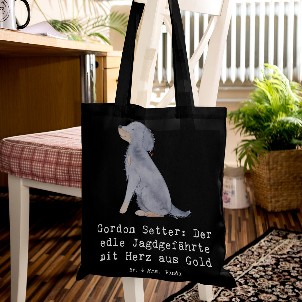 Tragetasche Gordon Setter Beuteltasche, Beutel, Einkaufstasche, Jutebeutel, Stoffbeutel, Tasche, Shopper, Umhängetasche, Strandtasche, Schultertasche, Stofftasche, Tragetasche, Badetasche, Jutetasche, Einkaufstüte, Laptoptasche, Hund, Hunderasse, Rassehund, Hundebesitzer, Geschenk, Tierfreund, Schenken, Welpe