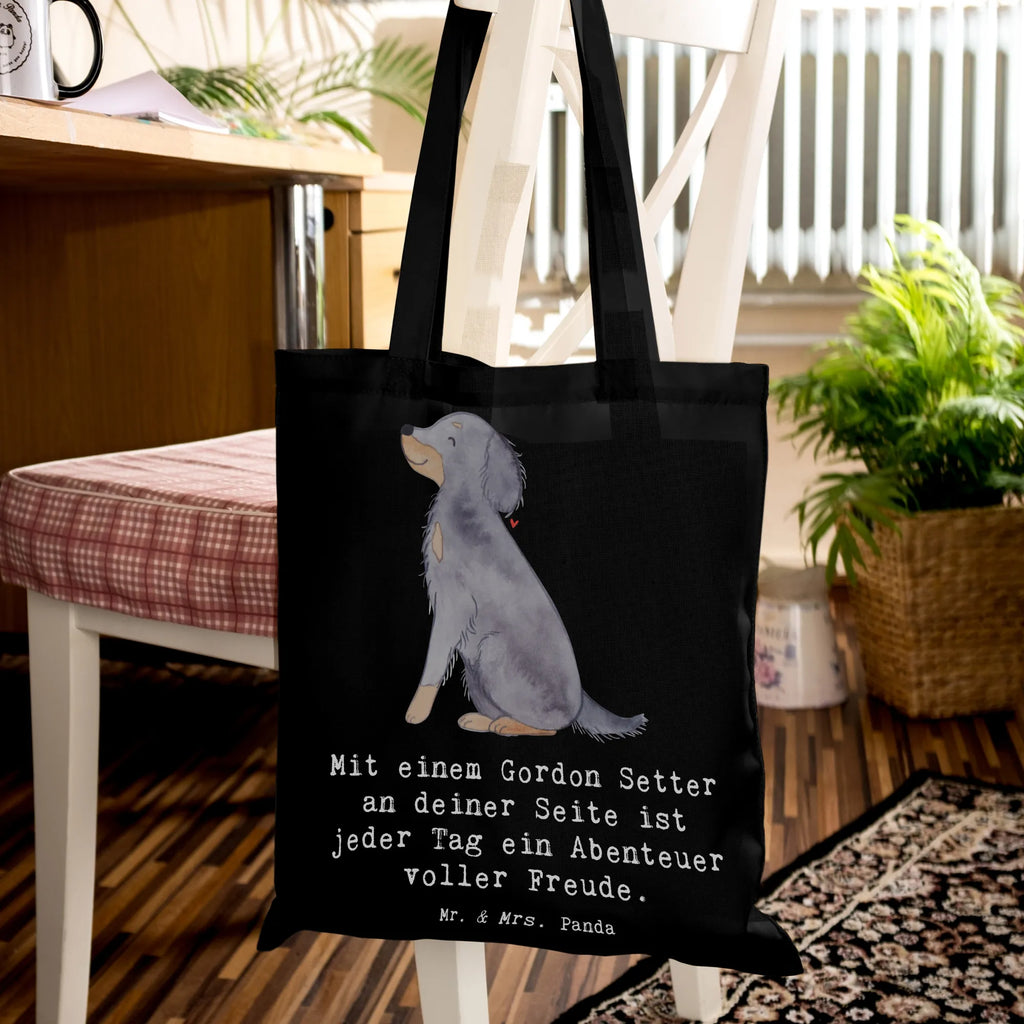 Tragetasche Gordon Setter Freude Beuteltasche, Beutel, Einkaufstasche, Jutebeutel, Stoffbeutel, Tasche, Shopper, Umhängetasche, Strandtasche, Schultertasche, Stofftasche, Tragetasche, Badetasche, Jutetasche, Einkaufstüte, Laptoptasche, Hund, Hunderasse, Rassehund, Hundebesitzer, Geschenk, Tierfreund, Schenken, Welpe