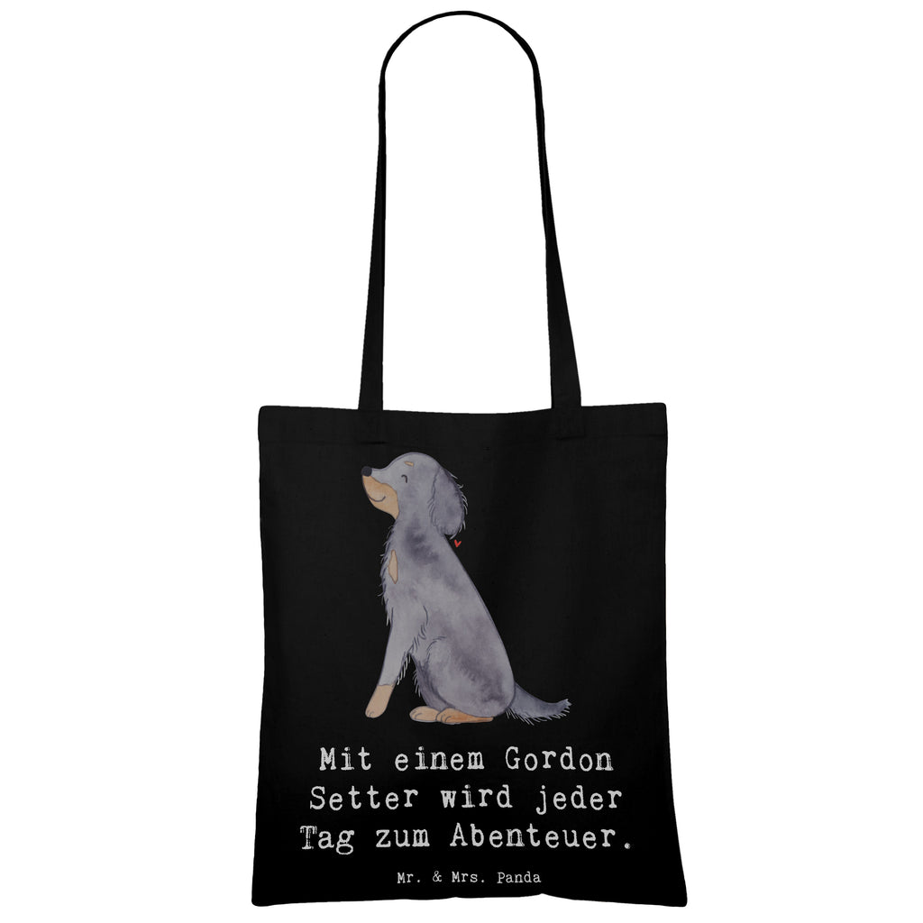 Tragetasche Gordon Setter Abenteuer Beuteltasche, Beutel, Einkaufstasche, Jutebeutel, Stoffbeutel, Tasche, Shopper, Umhängetasche, Strandtasche, Schultertasche, Stofftasche, Tragetasche, Badetasche, Jutetasche, Einkaufstüte, Laptoptasche, Hund, Hunderasse, Rassehund, Hundebesitzer, Geschenk, Tierfreund, Schenken, Welpe