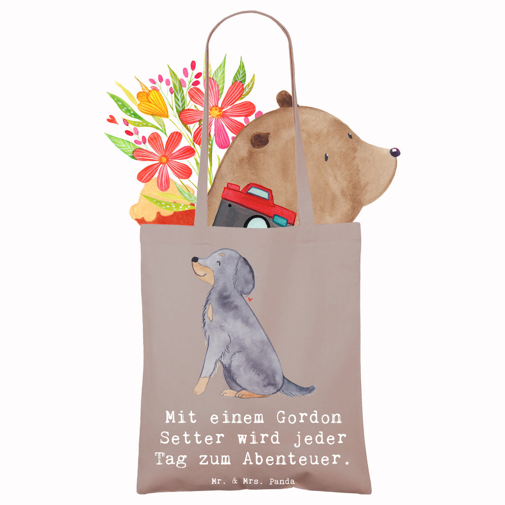 Tragetasche Gordon Setter Abenteuer Beuteltasche, Beutel, Einkaufstasche, Jutebeutel, Stoffbeutel, Tasche, Shopper, Umhängetasche, Strandtasche, Schultertasche, Stofftasche, Tragetasche, Badetasche, Jutetasche, Einkaufstüte, Laptoptasche, Hund, Hunderasse, Rassehund, Hundebesitzer, Geschenk, Tierfreund, Schenken, Welpe