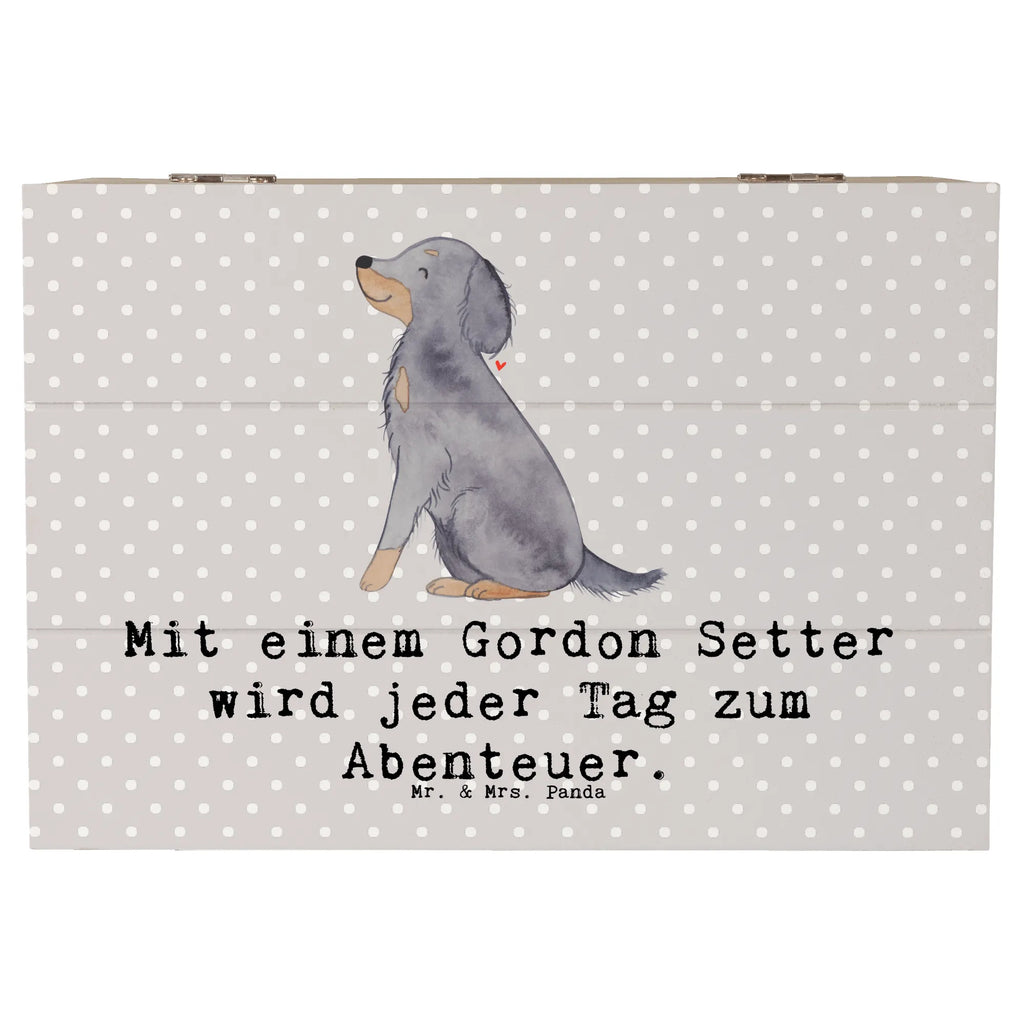 Holzkiste Gordon Setter Abenteuer Holzkiste, Kiste, Schatzkiste, Truhe, Schatulle, XXL, Erinnerungsbox, Erinnerungskiste, Dekokiste, Aufbewahrungsbox, Geschenkbox, Geschenkdose, Hund, Hunderasse, Rassehund, Hundebesitzer, Geschenk, Tierfreund, Schenken, Welpe