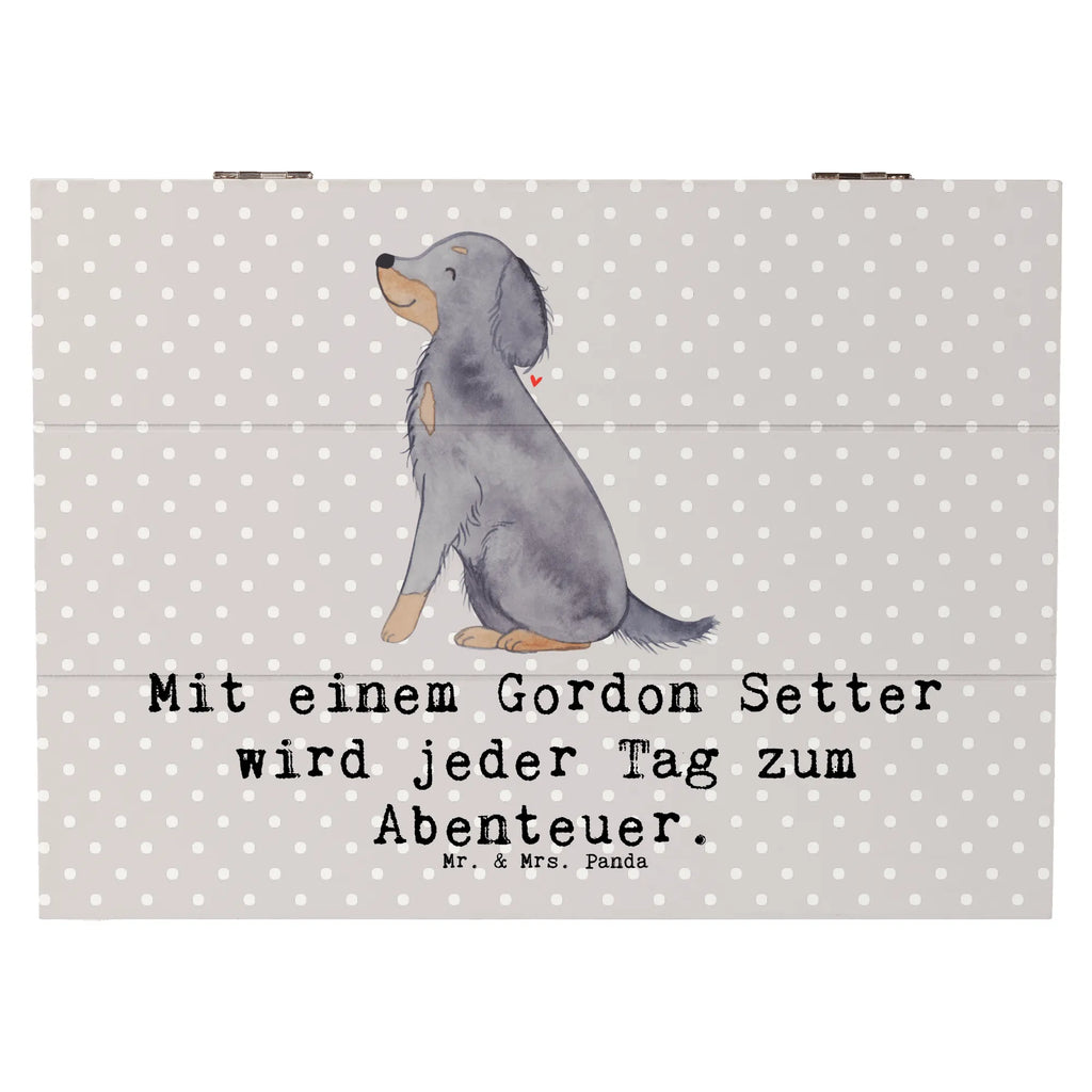 Holzkiste Gordon Setter Abenteuer Holzkiste, Kiste, Schatzkiste, Truhe, Schatulle, XXL, Erinnerungsbox, Erinnerungskiste, Dekokiste, Aufbewahrungsbox, Geschenkbox, Geschenkdose, Hund, Hunderasse, Rassehund, Hundebesitzer, Geschenk, Tierfreund, Schenken, Welpe