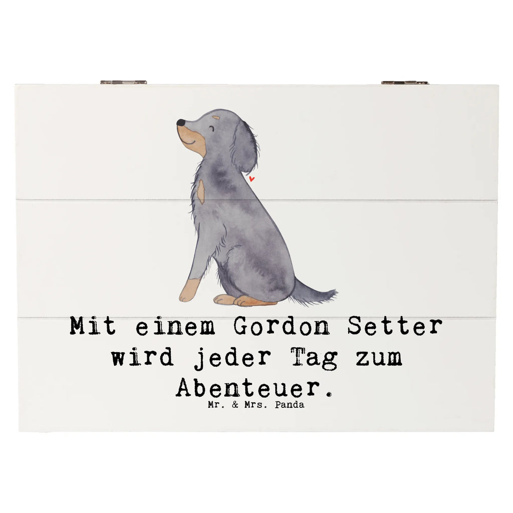 Holzkiste Gordon Setter Abenteuer Holzkiste, Kiste, Schatzkiste, Truhe, Schatulle, XXL, Erinnerungsbox, Erinnerungskiste, Dekokiste, Aufbewahrungsbox, Geschenkbox, Geschenkdose, Hund, Hunderasse, Rassehund, Hundebesitzer, Geschenk, Tierfreund, Schenken, Welpe