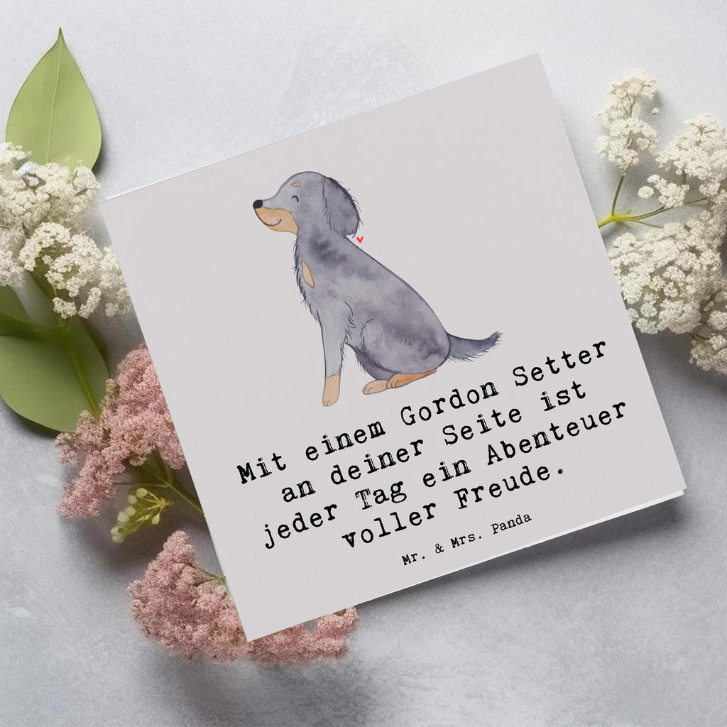 Deluxe Karte Gordon Setter Freude Karte, Grußkarte, Klappkarte, Einladungskarte, Glückwunschkarte, Hochzeitskarte, Geburtstagskarte, Hochwertige Grußkarte, Hochwertige Klappkarte, Hund, Hunderasse, Rassehund, Hundebesitzer, Geschenk, Tierfreund, Schenken, Welpe