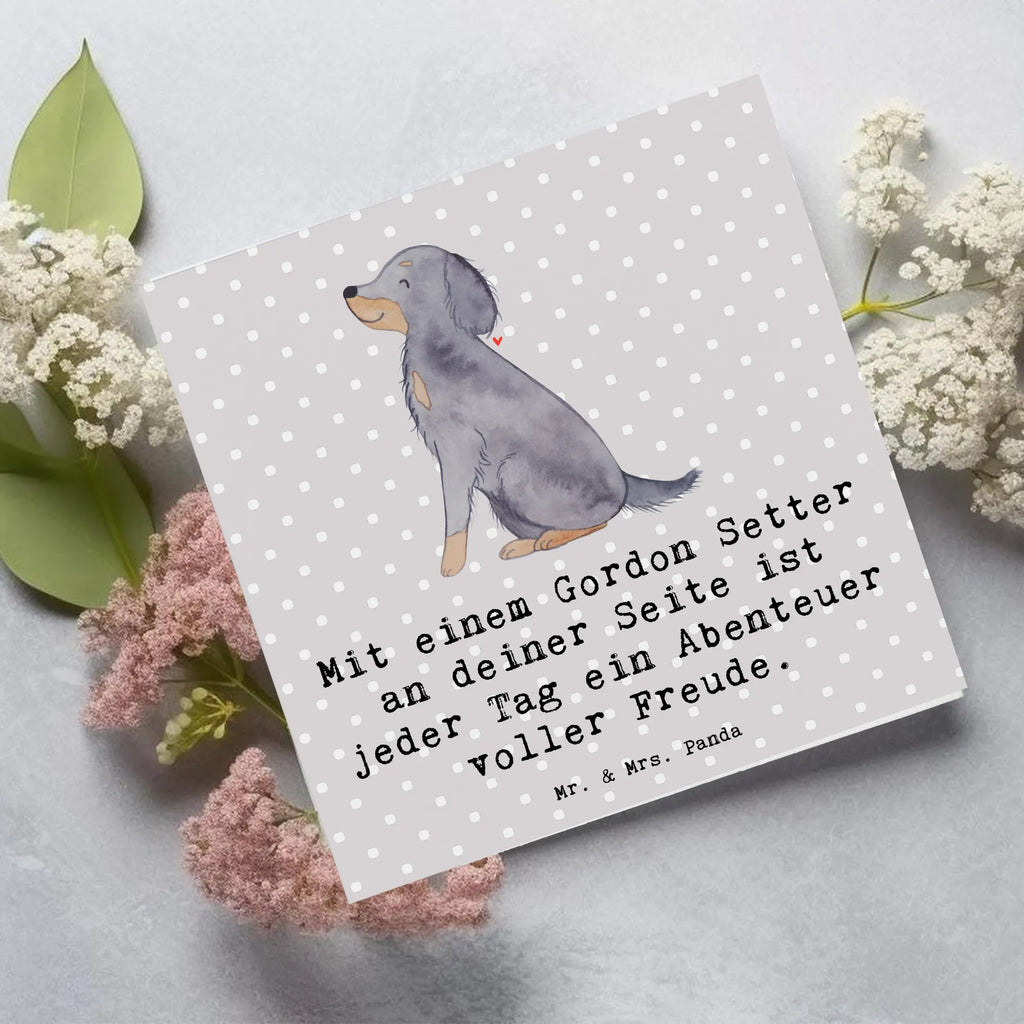 Deluxe Karte Gordon Setter Freude Karte, Grußkarte, Klappkarte, Einladungskarte, Glückwunschkarte, Hochzeitskarte, Geburtstagskarte, Hochwertige Grußkarte, Hochwertige Klappkarte, Hund, Hunderasse, Rassehund, Hundebesitzer, Geschenk, Tierfreund, Schenken, Welpe