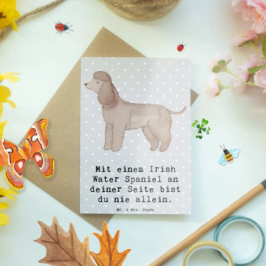 Grußkarte Irish Water Spaniel Begleiter Grußkarte, Klappkarte, Einladungskarte, Glückwunschkarte, Hochzeitskarte, Geburtstagskarte, Karte, Ansichtskarten, Hund, Hunderasse, Rassehund, Hundebesitzer, Geschenk, Tierfreund, Schenken, Welpe