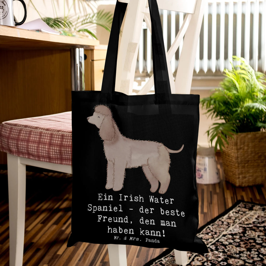 Tragetasche Irish Water Spaniel Freund Beuteltasche, Beutel, Einkaufstasche, Jutebeutel, Stoffbeutel, Tasche, Shopper, Umhängetasche, Strandtasche, Schultertasche, Stofftasche, Tragetasche, Badetasche, Jutetasche, Einkaufstüte, Laptoptasche, Hund, Hunderasse, Rassehund, Hundebesitzer, Geschenk, Tierfreund, Schenken, Welpe