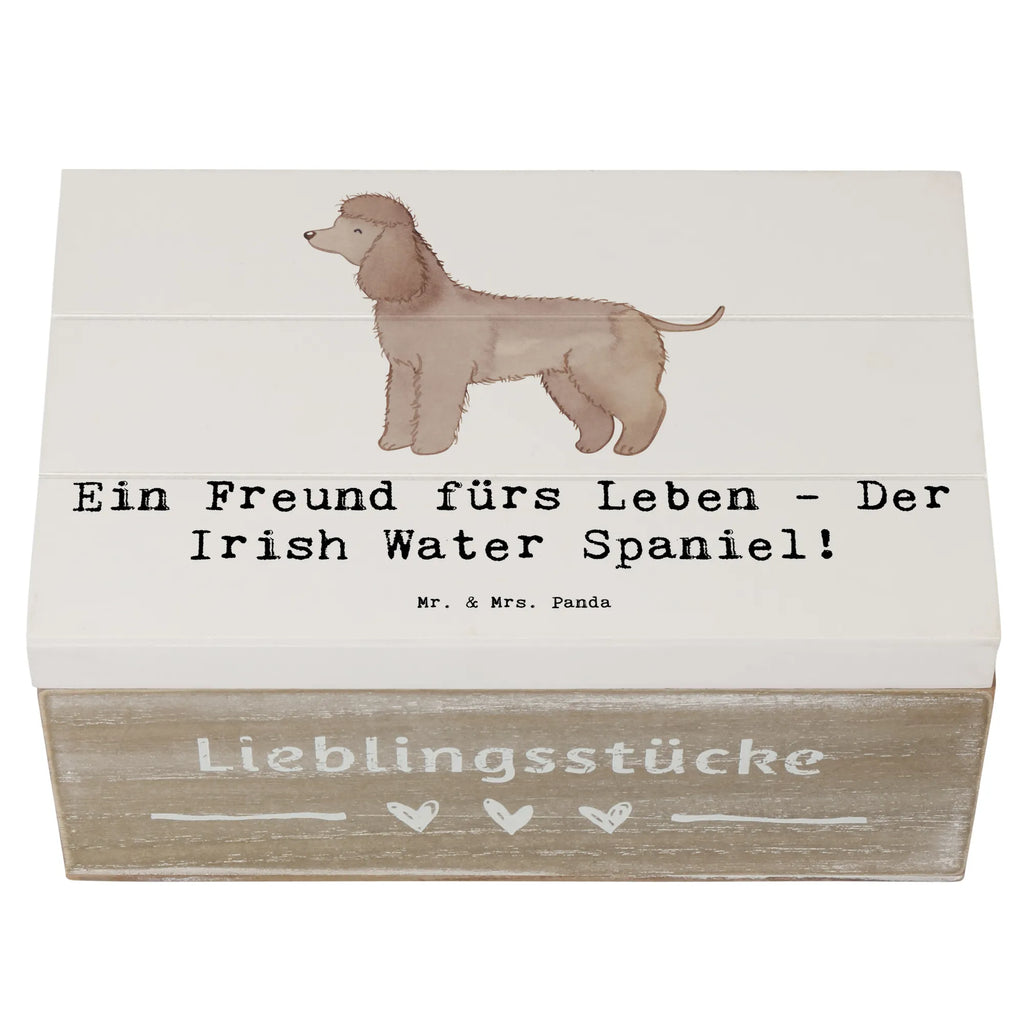 Holzkiste Irish Water Spaniel Freund Holzkiste, Kiste, Schatzkiste, Truhe, Schatulle, XXL, Erinnerungsbox, Erinnerungskiste, Dekokiste, Aufbewahrungsbox, Geschenkbox, Geschenkdose, Hund, Hunderasse, Rassehund, Hundebesitzer, Geschenk, Tierfreund, Schenken, Welpe